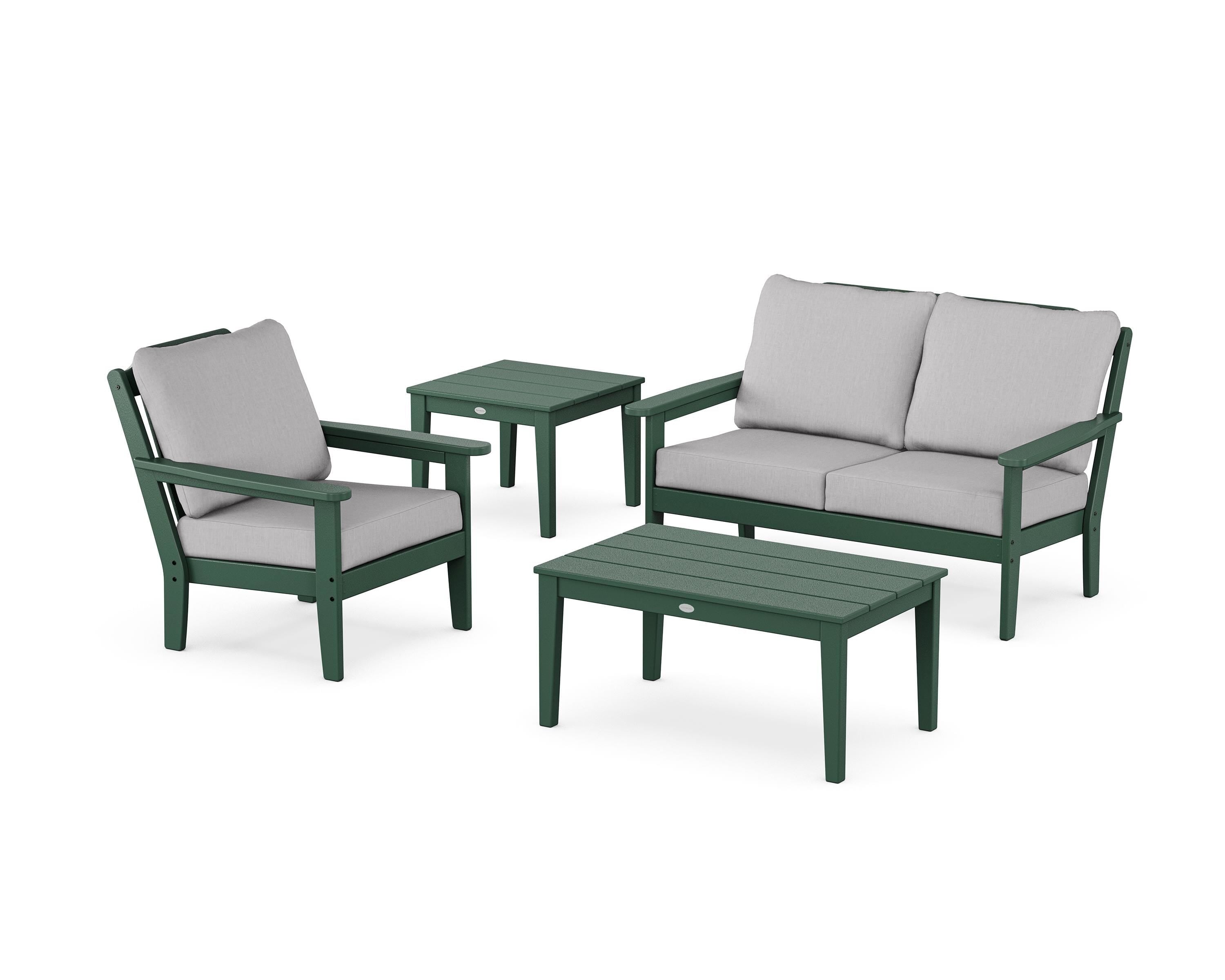 Country Living Wovendale 4-Piece Deep Seating Set in Green / Granite