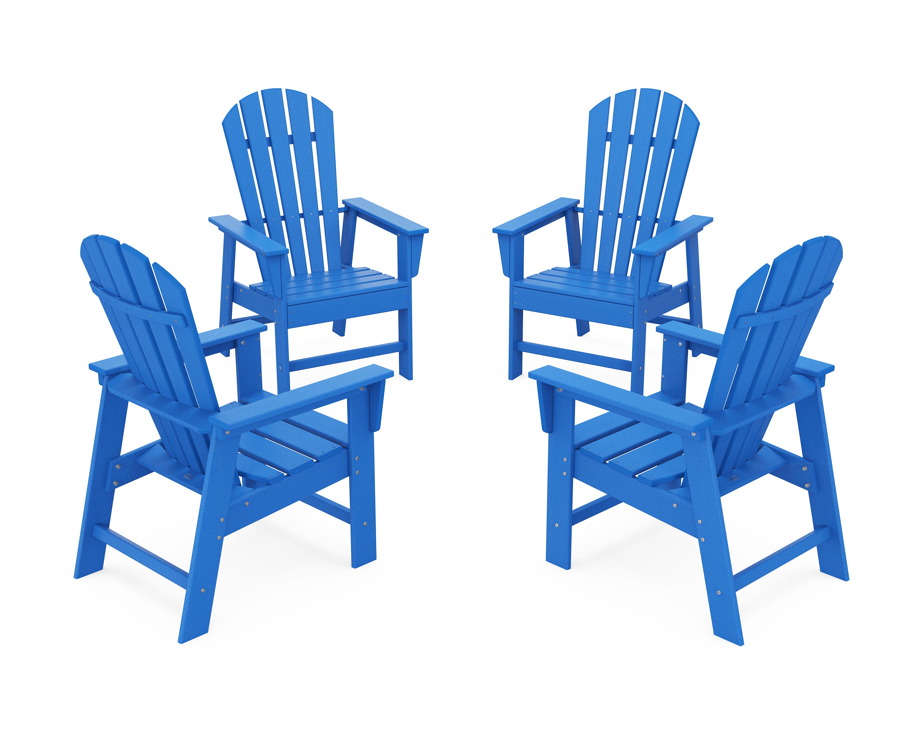POLYWOOD 4-Piece South Beach Casual Chair Conversation Set in Pacific Blue