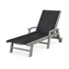 POLYWOOD Coastal Chaise with Wheels in Slate Grey / Black Sling
