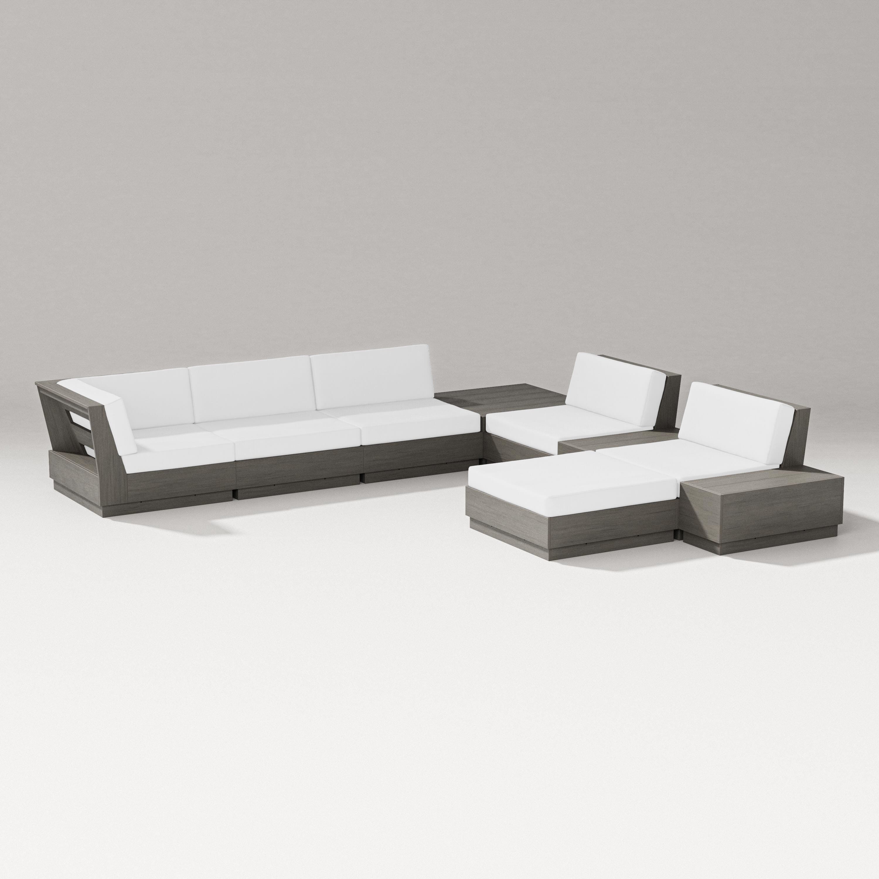PW Designer Series Elevate 9-Piece Conversation Sectional in Driftwood / Natural