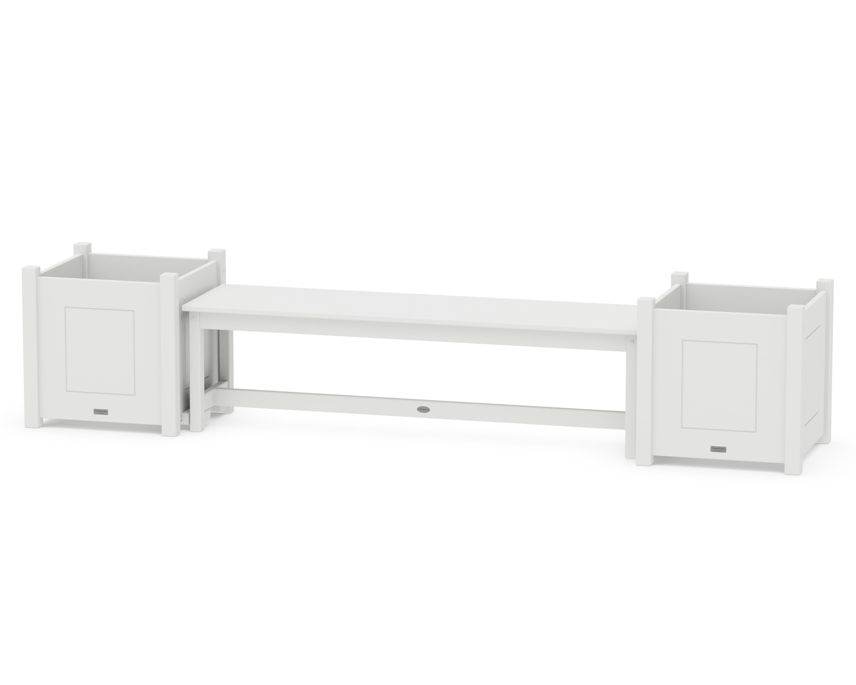 Country Living 60" Country Living Straight Planter Bench Set - Large in White