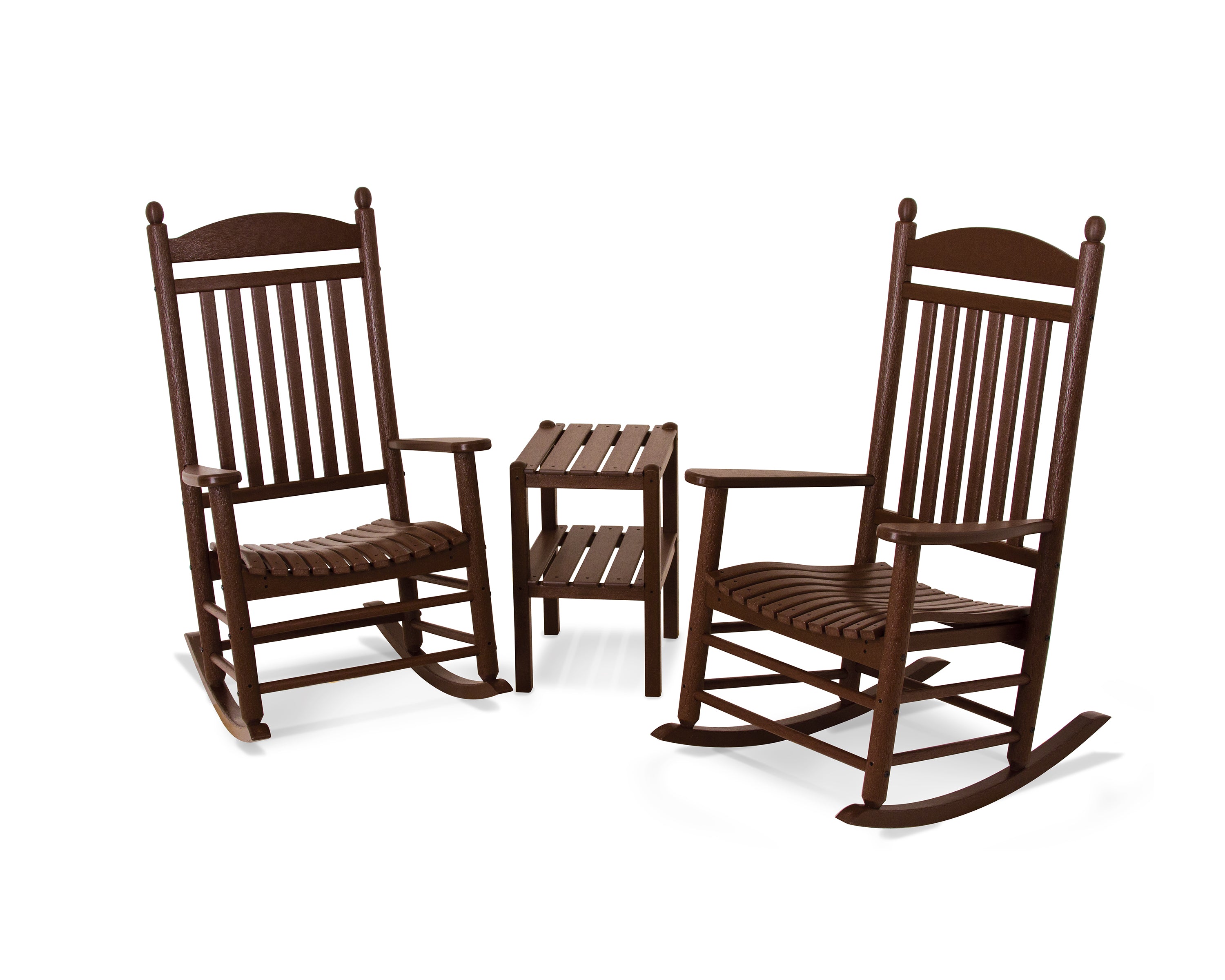 POLYWOOD Jefferson 3-Piece Rocker Set in Mahogany