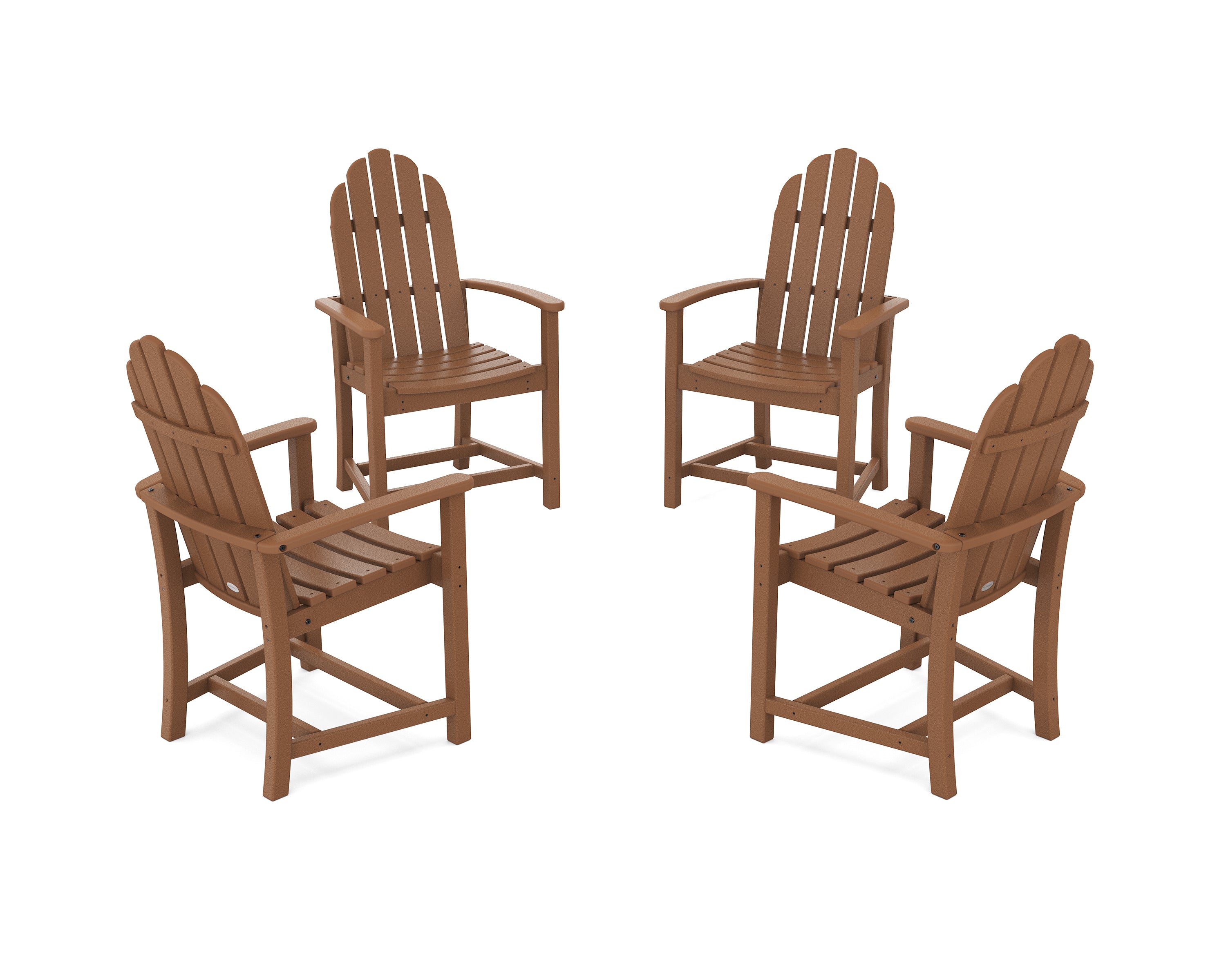 POLYWOOD Classic 4-Piece Upright Adirondack Conversation Set in Teak