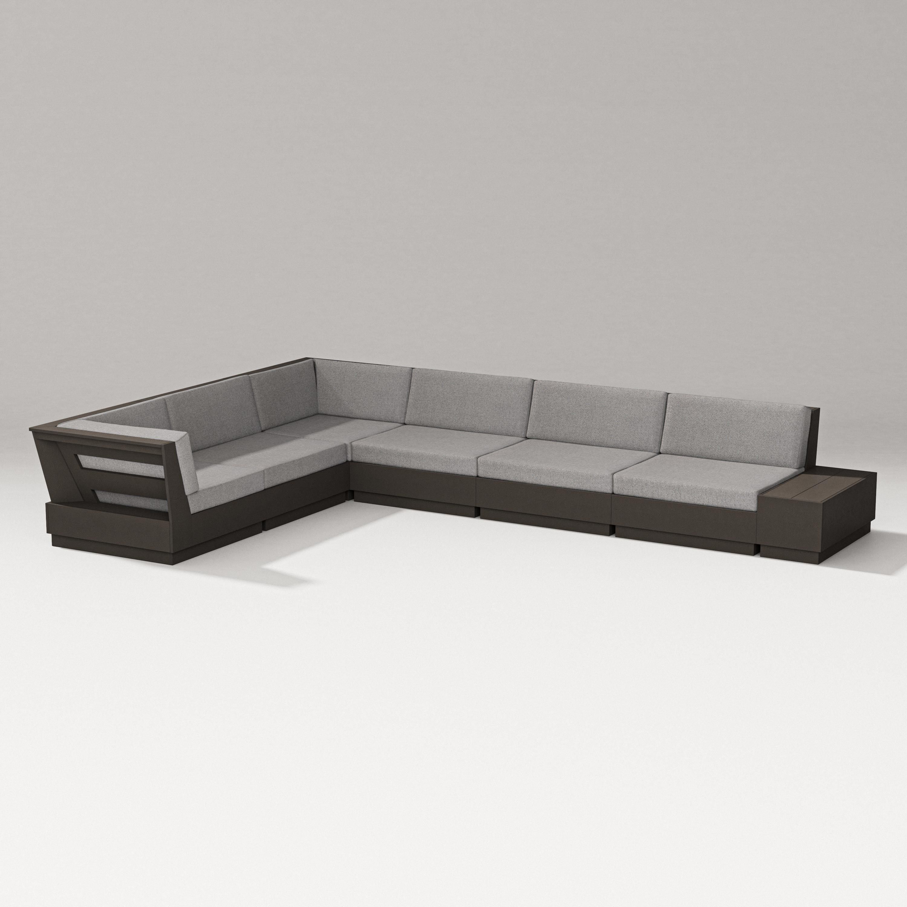 PW Designer Series Elevate 7-Piece Corner Sectional in Vintage Coffee / Grey Mist