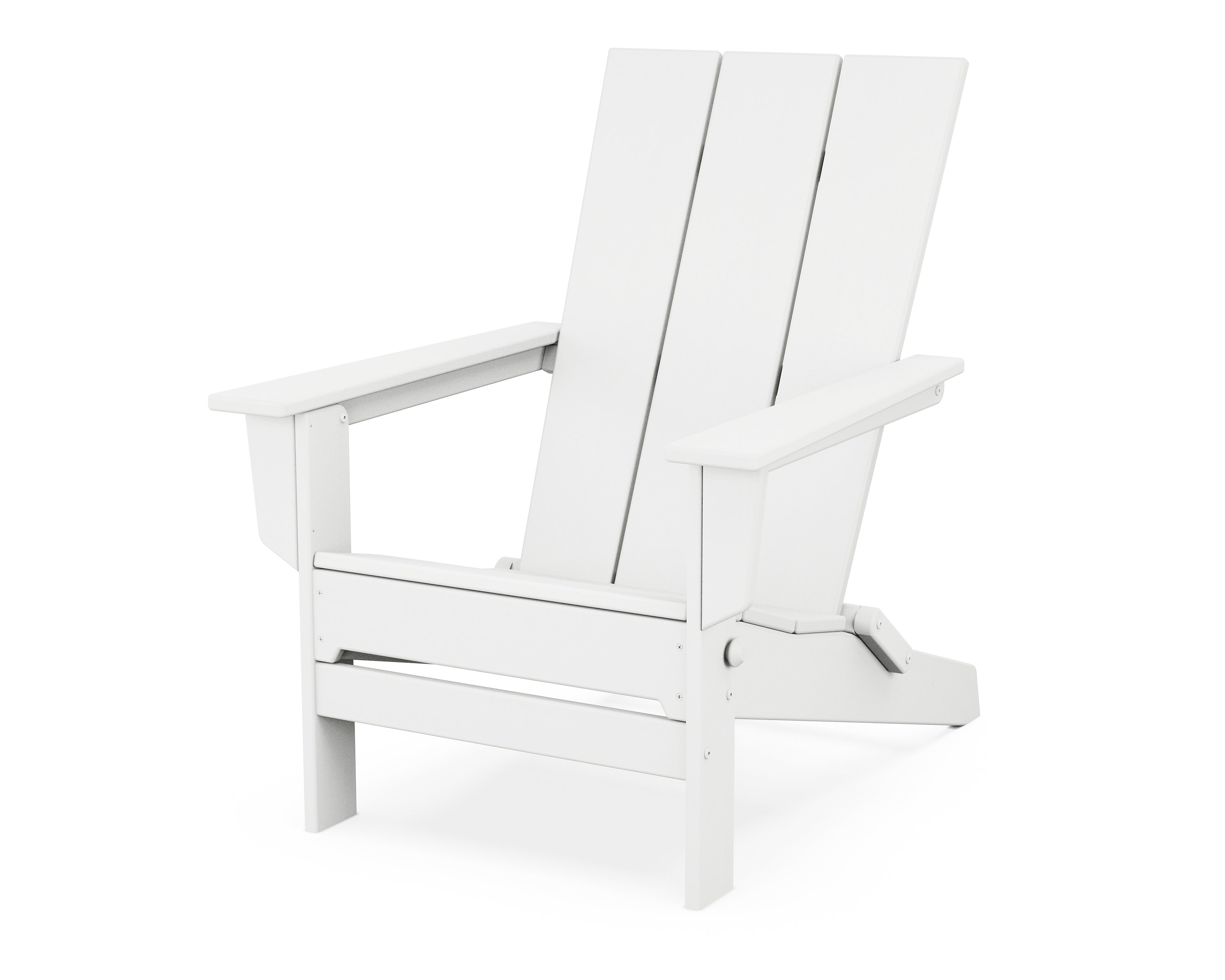 POLYWOOD Modern Studio Folding Adirondack Chair in White