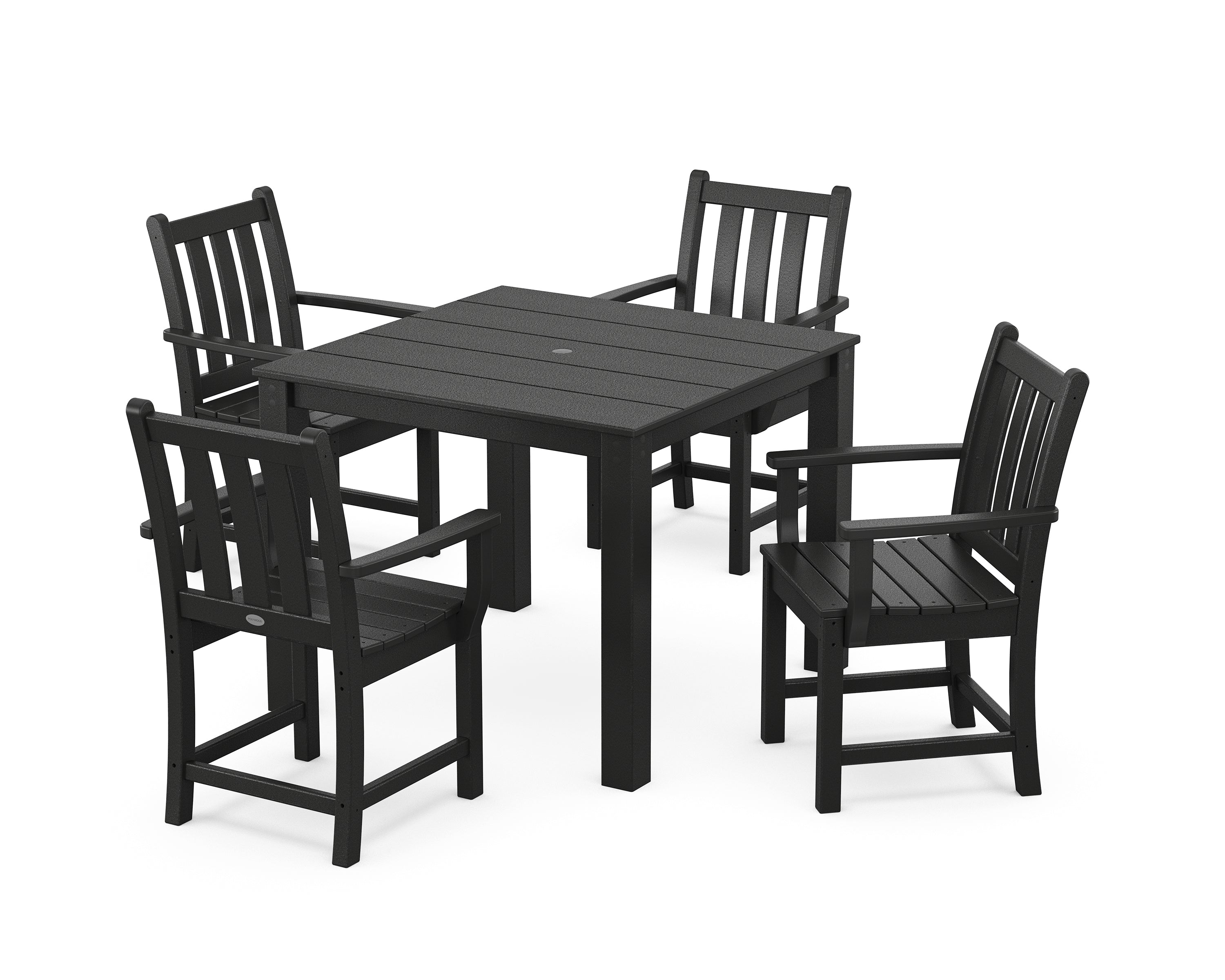 POLYWOOD Traditional Garden 5-Piece Parsons Dining Set in Black