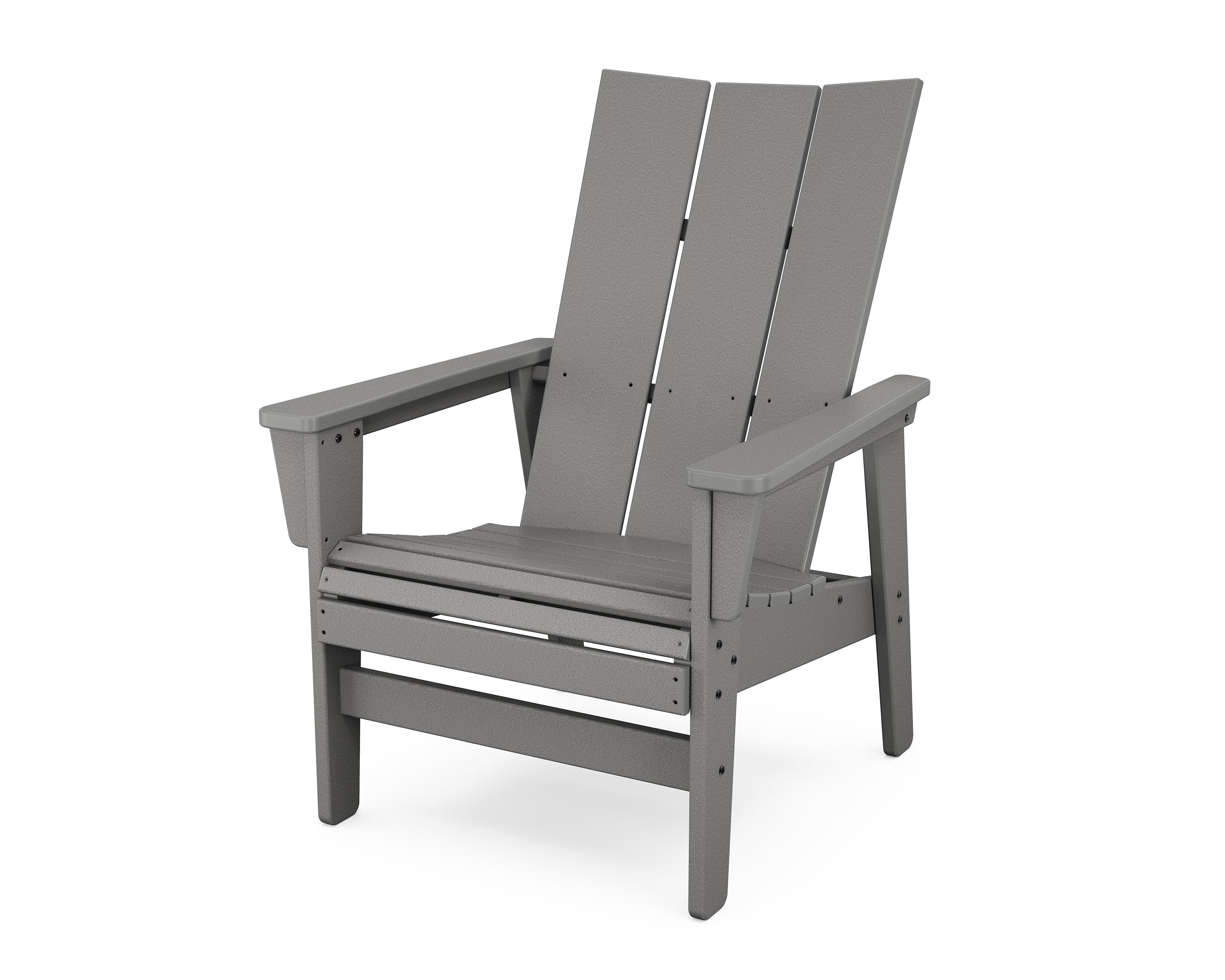 POLYWOOD Modern Grand Upright Adirondack Chair in Slate Grey