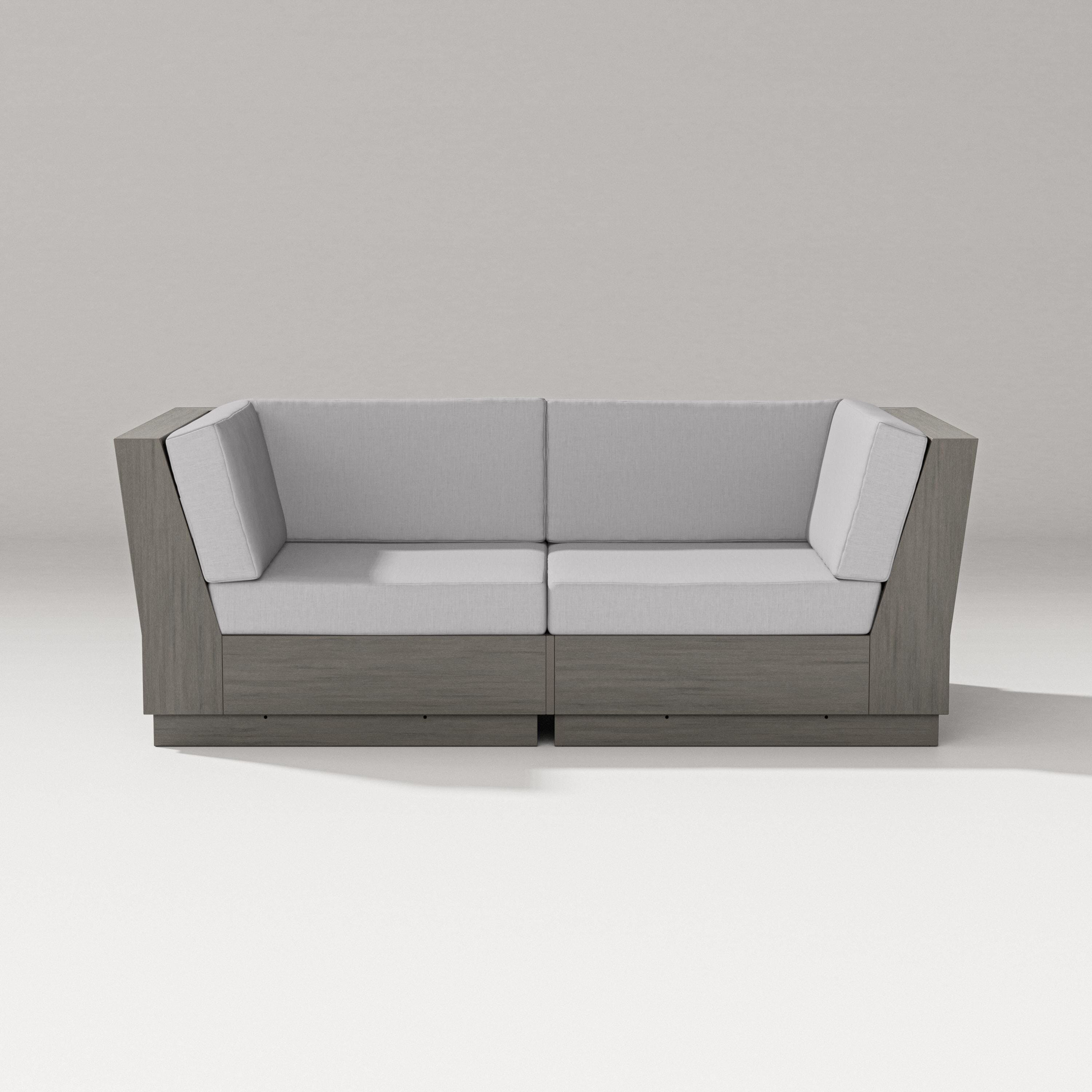 PW Designer Series Elevate Loveseat Sectional in Driftwood / Granite