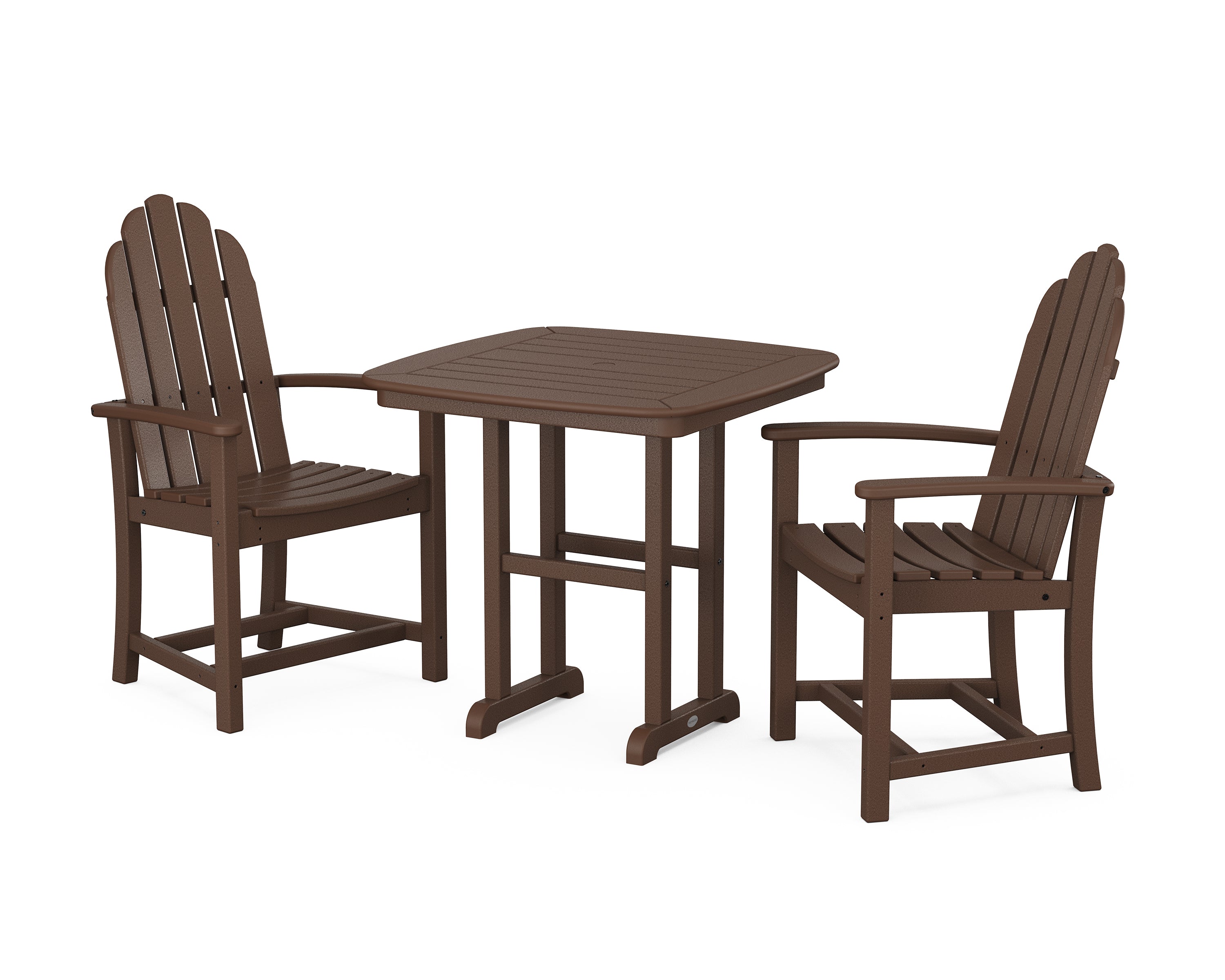 POLYWOOD Classic Adirondack 3-Piece Dining Set in Mahogany