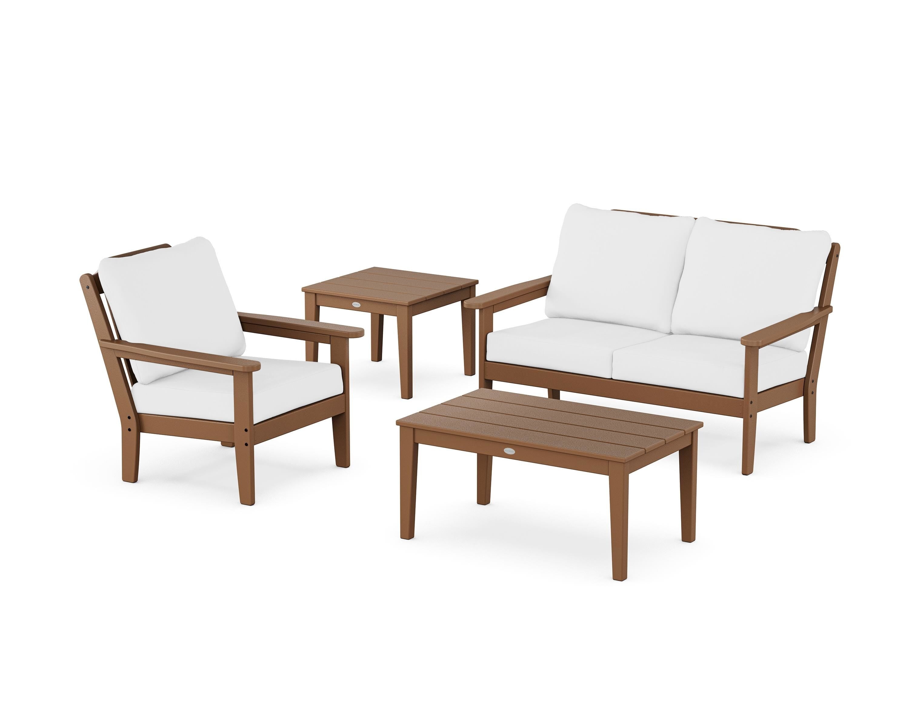 Country Living Wovendale 4-Piece Deep Seating Set in Teak / Natural