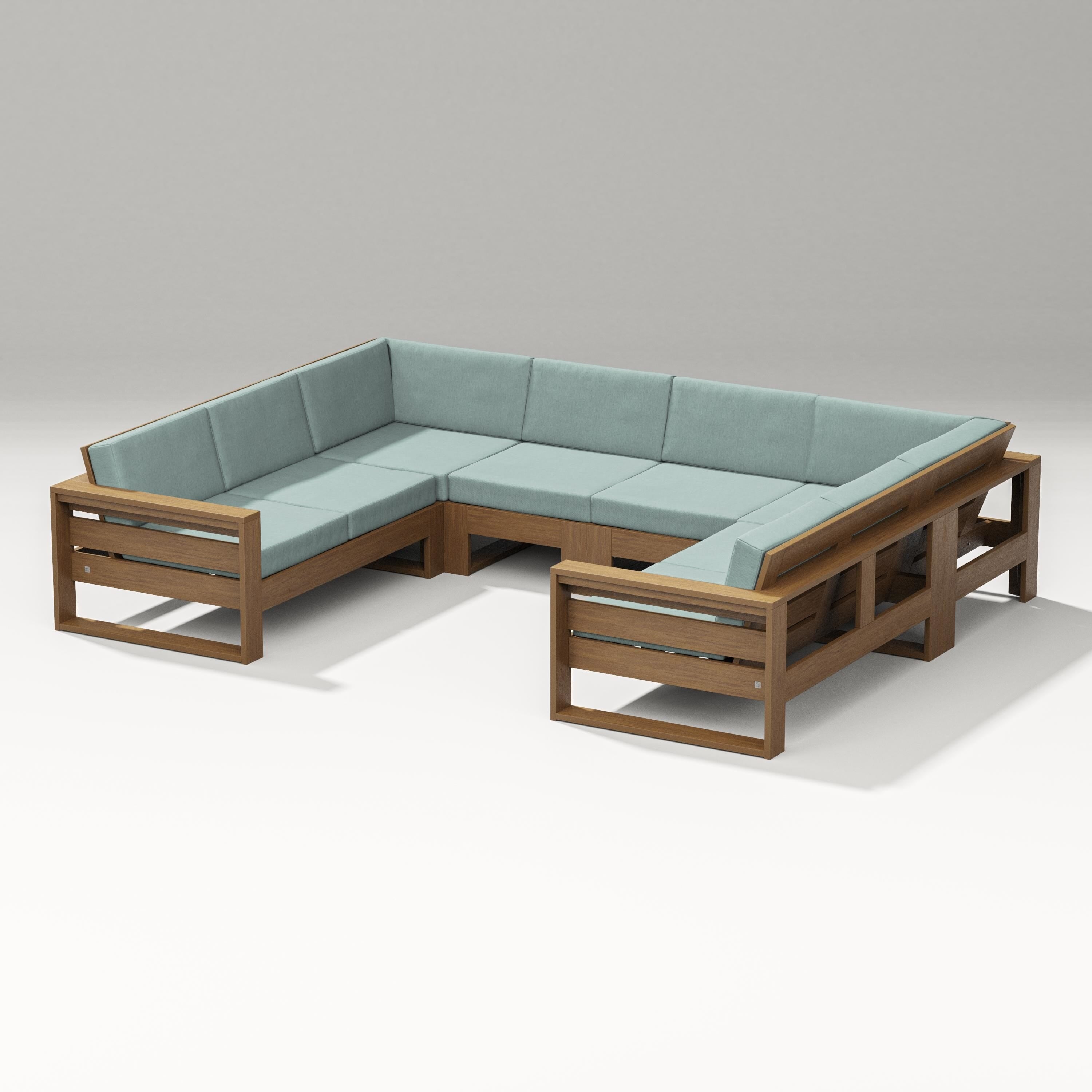 PW Designer Series Latitude U-Shaped Sectional in Natural / Glacier Spa