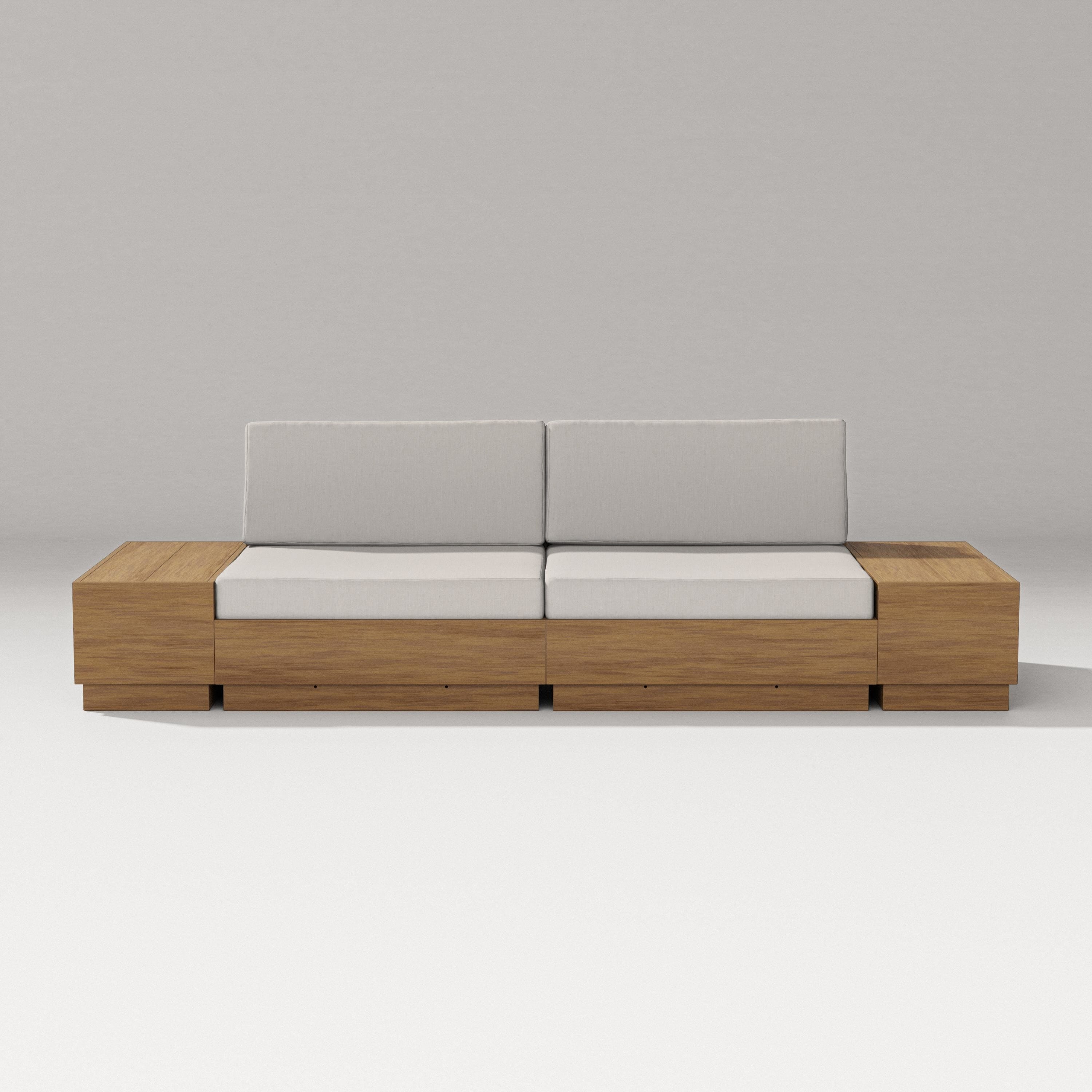 PW Designer Series Elevate 4-Piece Loveseat Sectional in Natural / Cast Ash