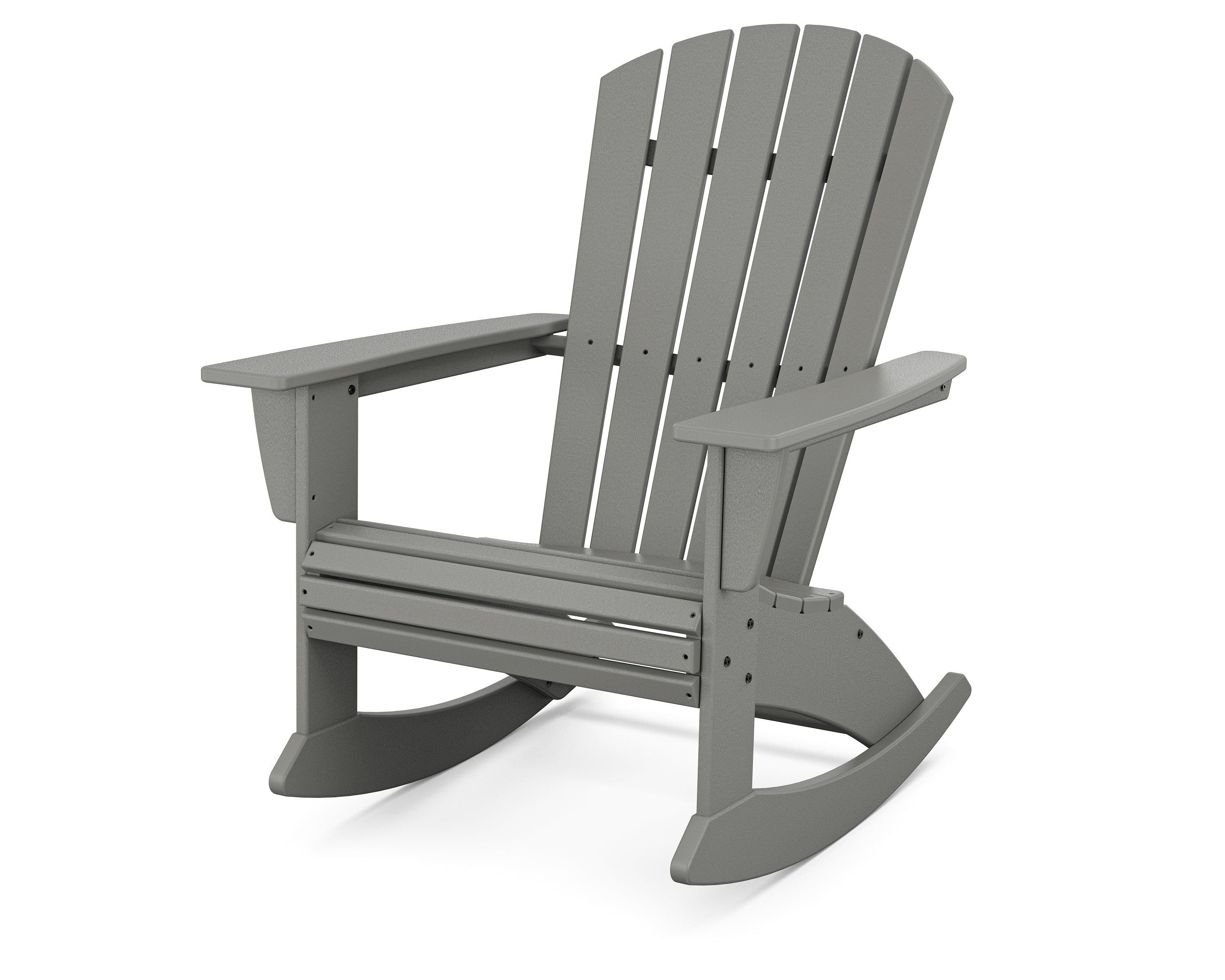 POLYWOOD Nautical Curveback Adirondack Rocking Chair in Slate Grey