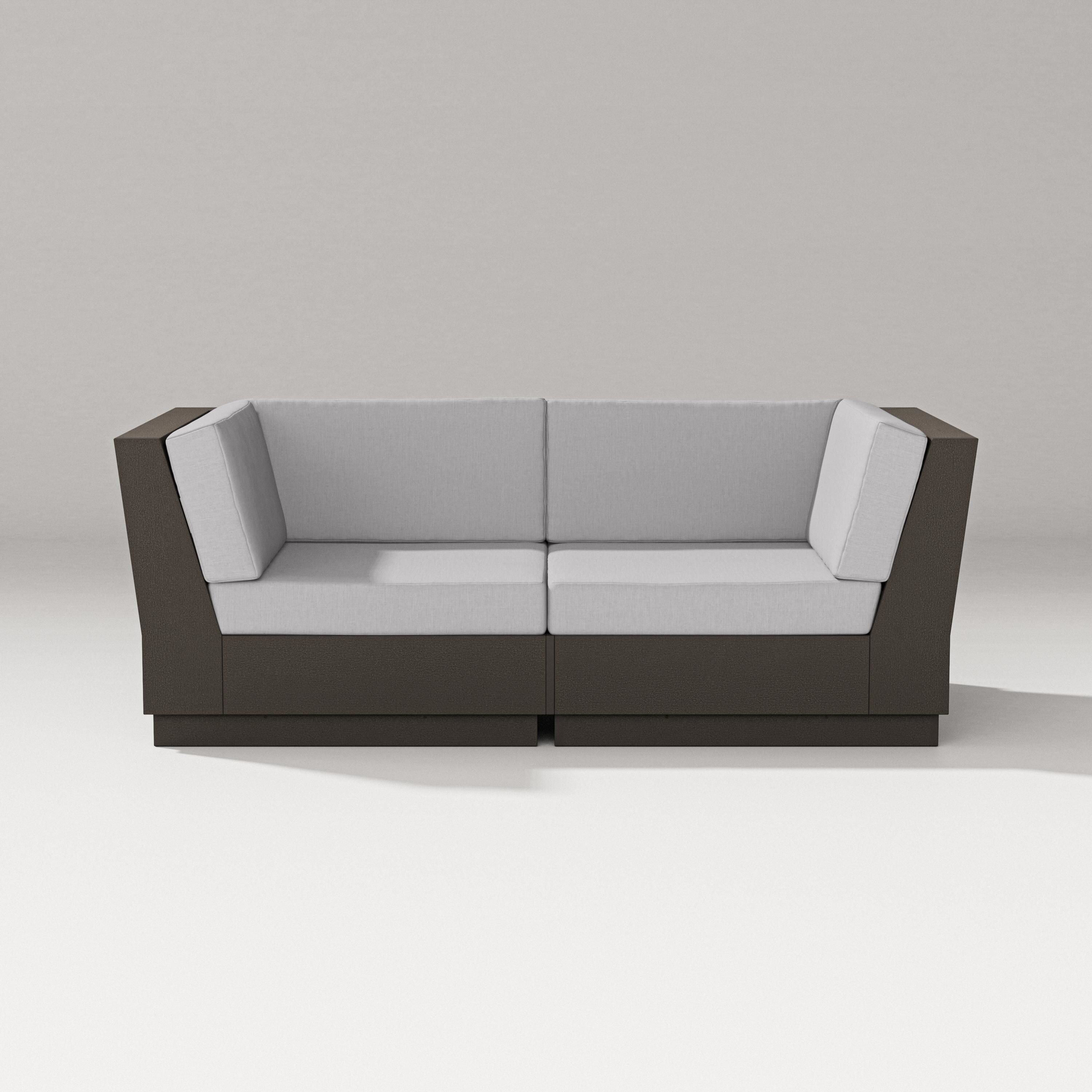 PW Designer Series Elevate Loveseat Sectional in Vintage Coffee / Granite
