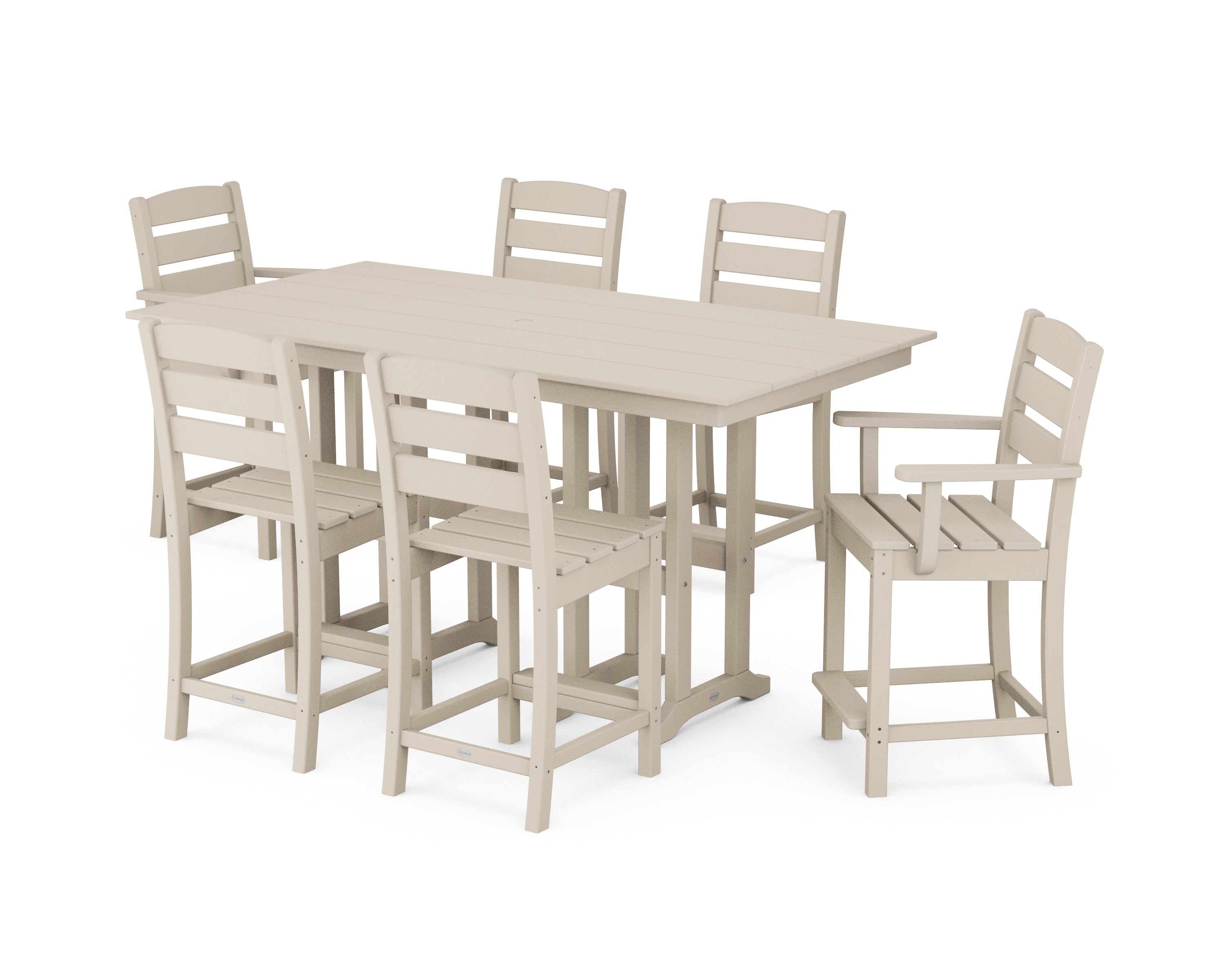 POLYWOOD® Lakeside 7-Piece Counter Set in Sand