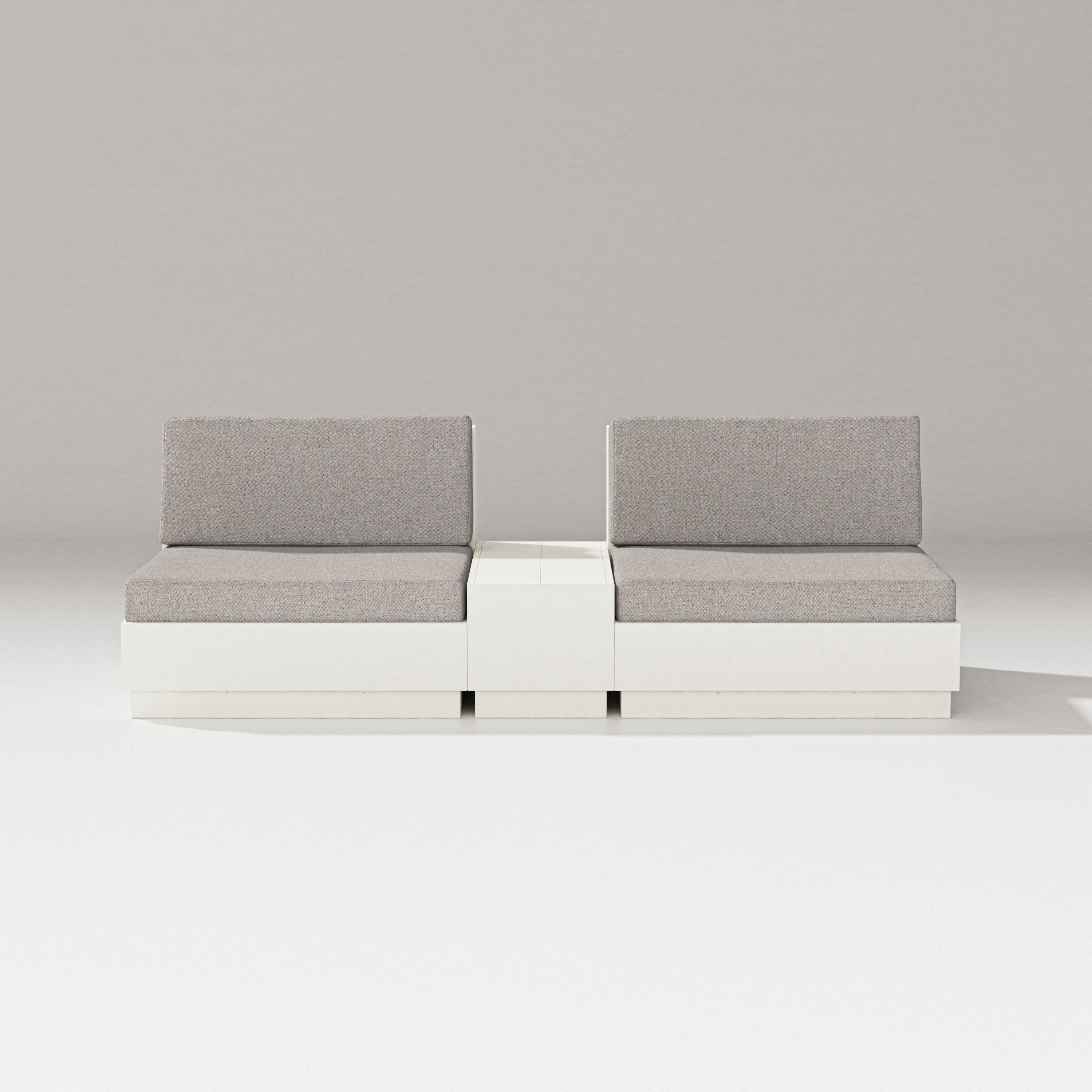 PW Designer Series Elevate Lounge Chair Set in Vintage White / Weathered Tweed