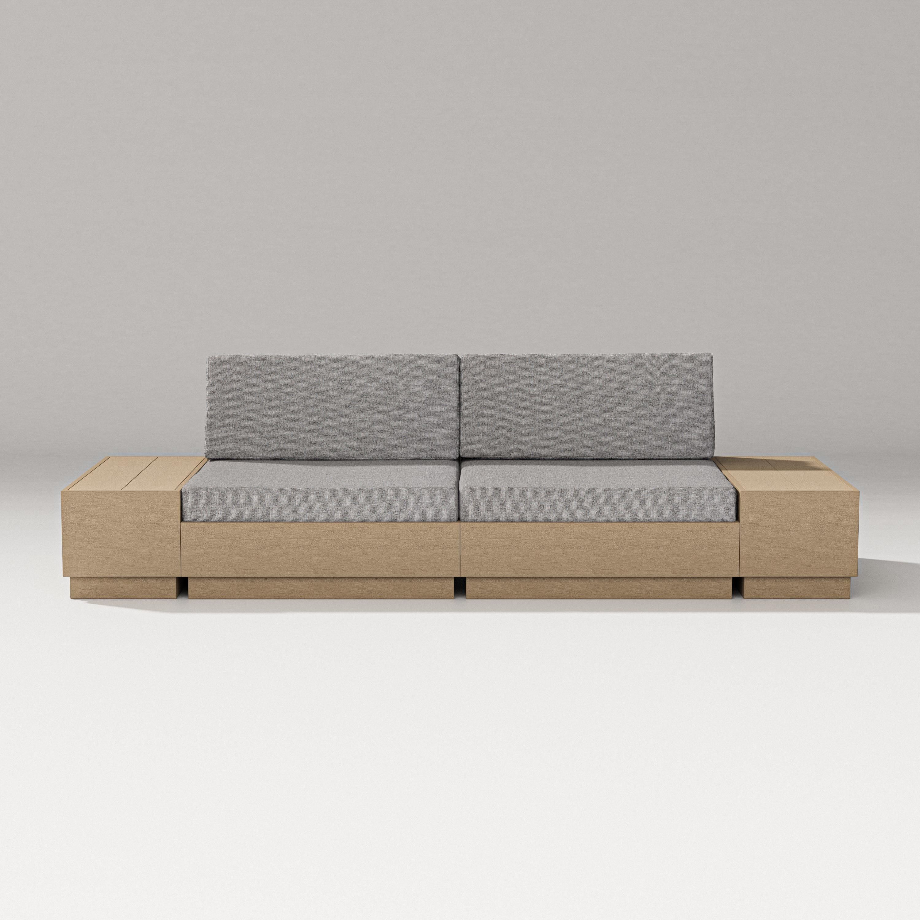 PW Designer Series Elevate 4-Piece Loveseat Sectional in Vintage Sahara / Grey Mist
