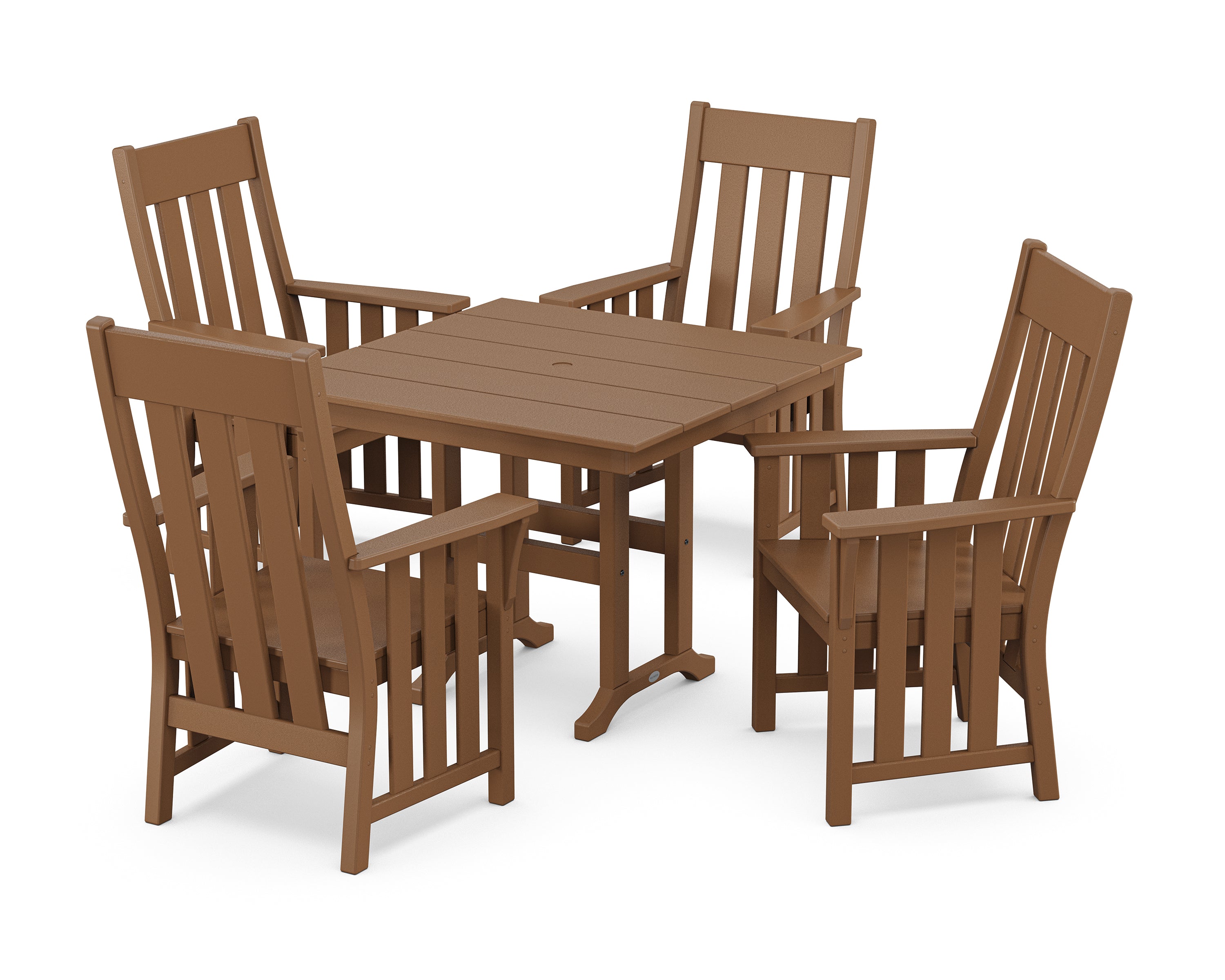 Martha Stewart by POLYWOOD Acadia 5-Piece Farmhouse Dining Set in Teak