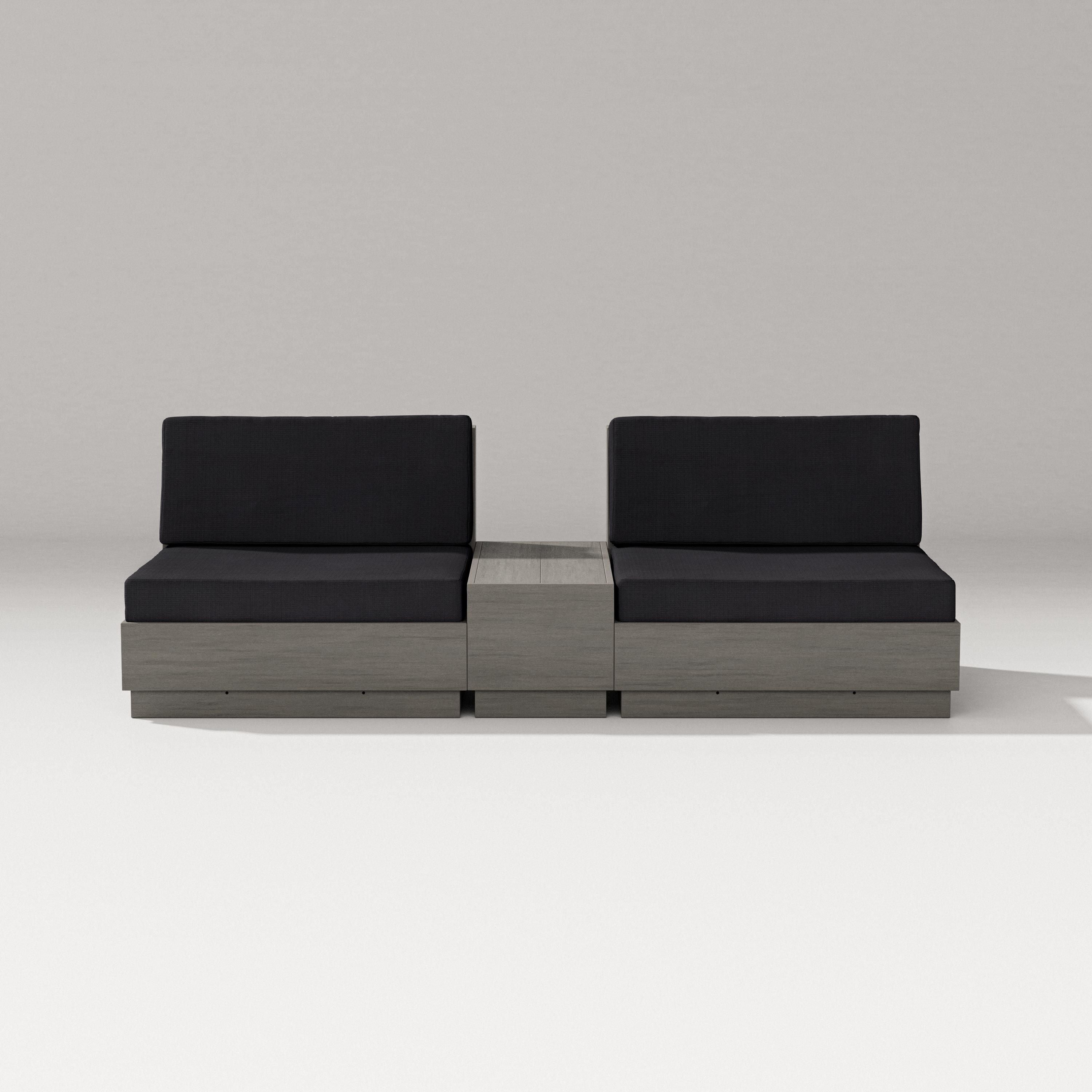 PW Designer Series Elevate Lounge Chair Set in Driftwood / Midnight Linen