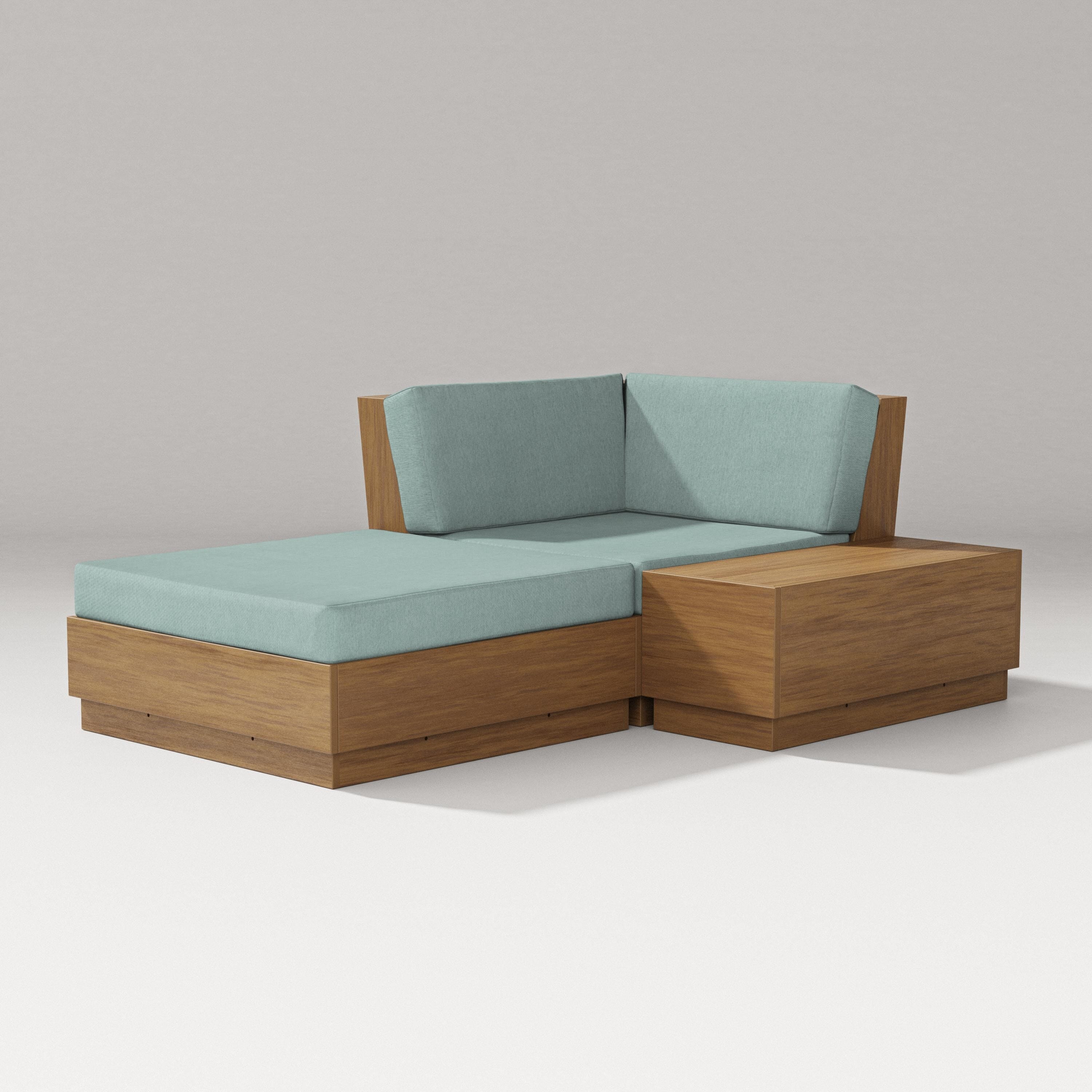 PW Designer Series Elevate Corner Chaise in Natural / Glacier Spa