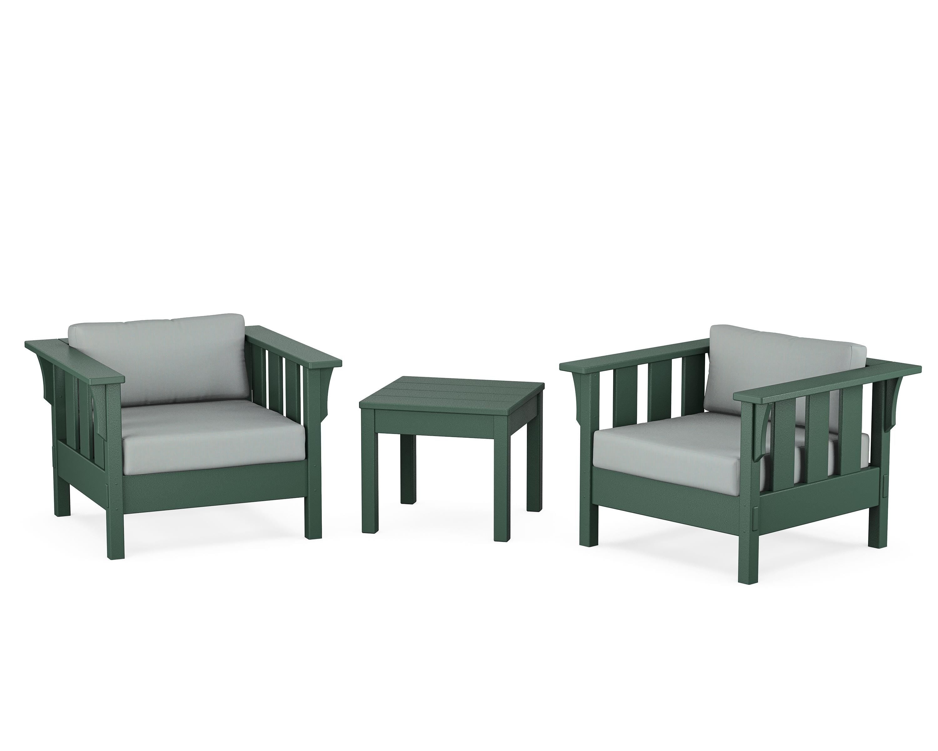 Martha Stewart by POLYWOOD Acadia 3-Piece Deep Seating Set in Green / Spa