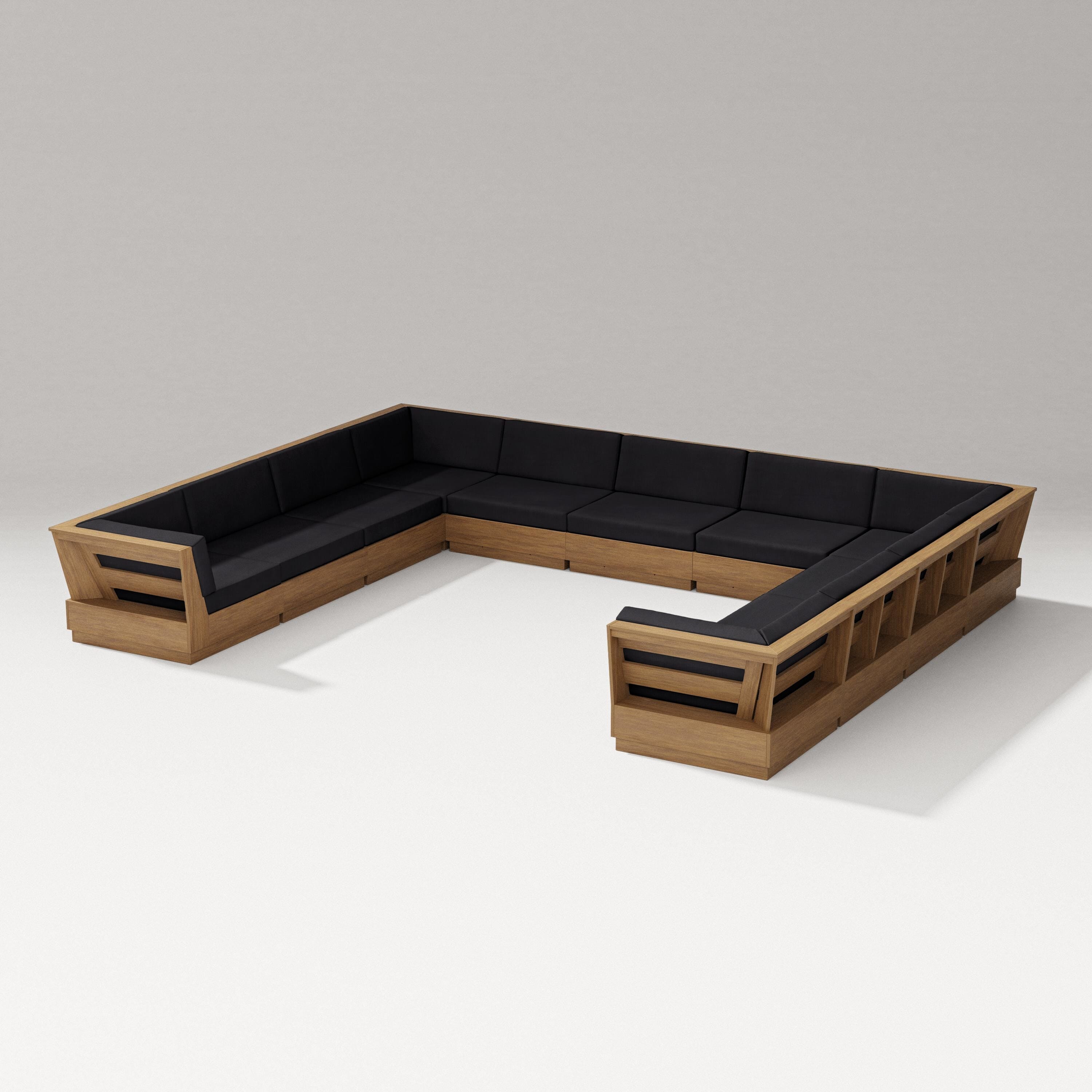 PW Designer Series Elevate Large U-Shaped Sectional in Natural / Midnight Linen