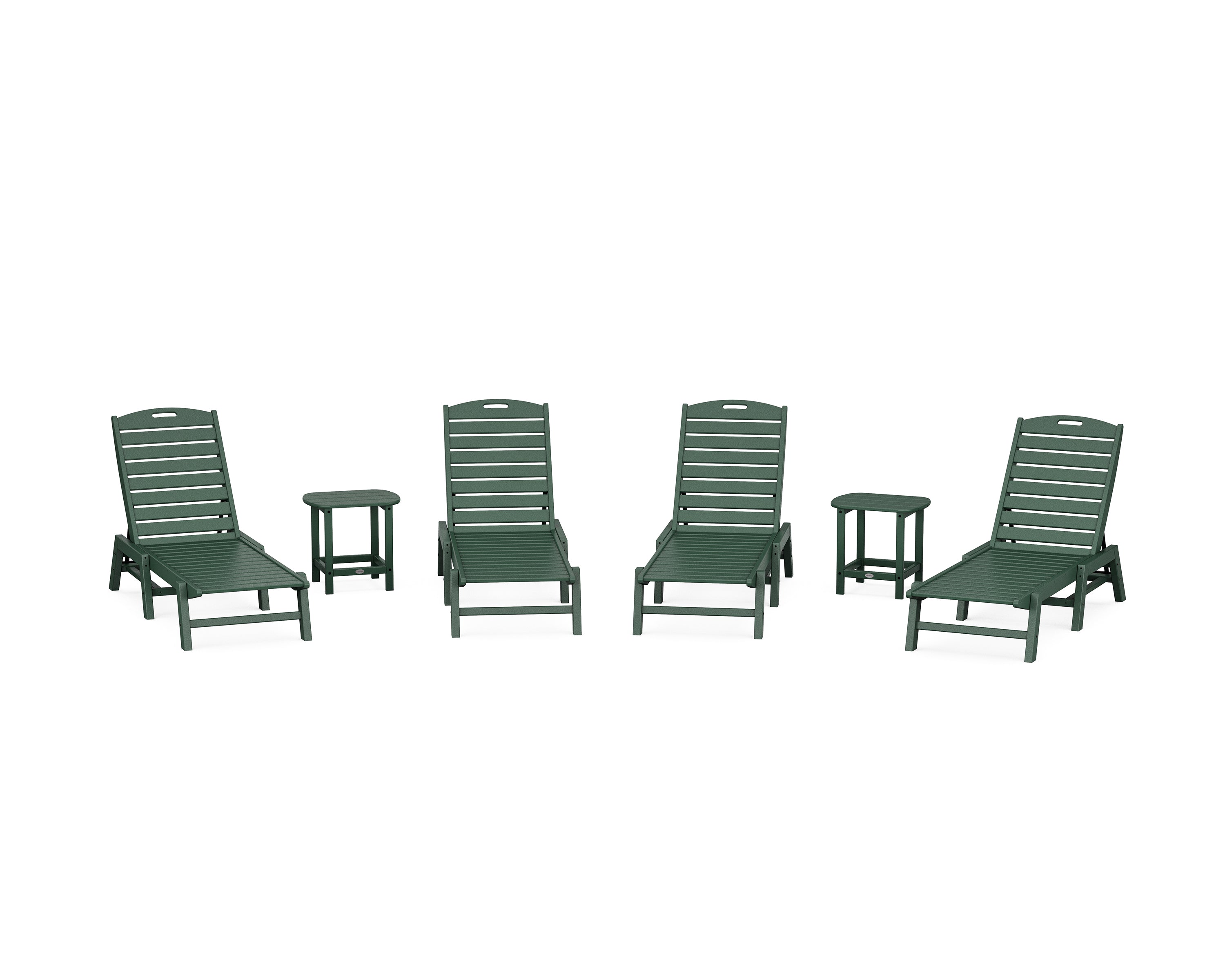 POLYWOOD Nautical Chaise 6-Piece Set in Green