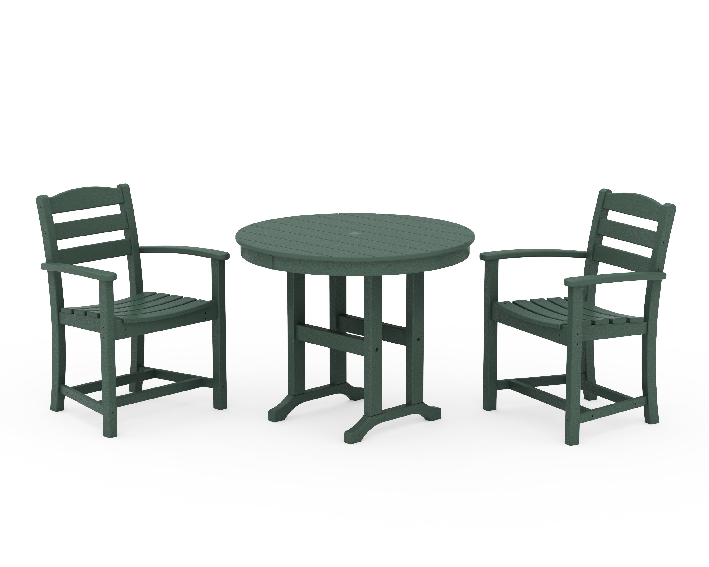 POLYWOOD La Casa Café 3-Piece Round Dining Set in Green