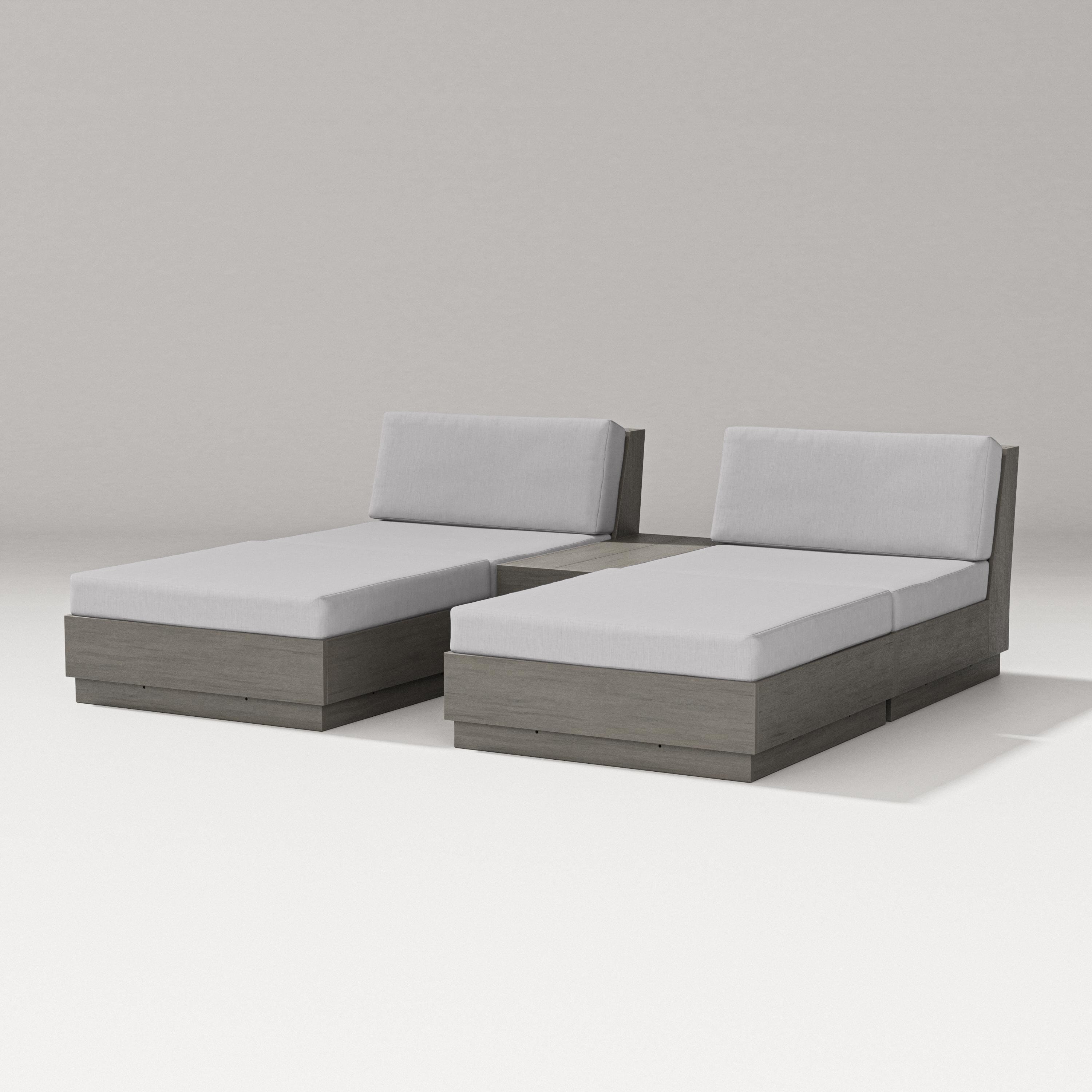 PW Designer Series Elevate Double Chaise Set in Driftwood / Granite