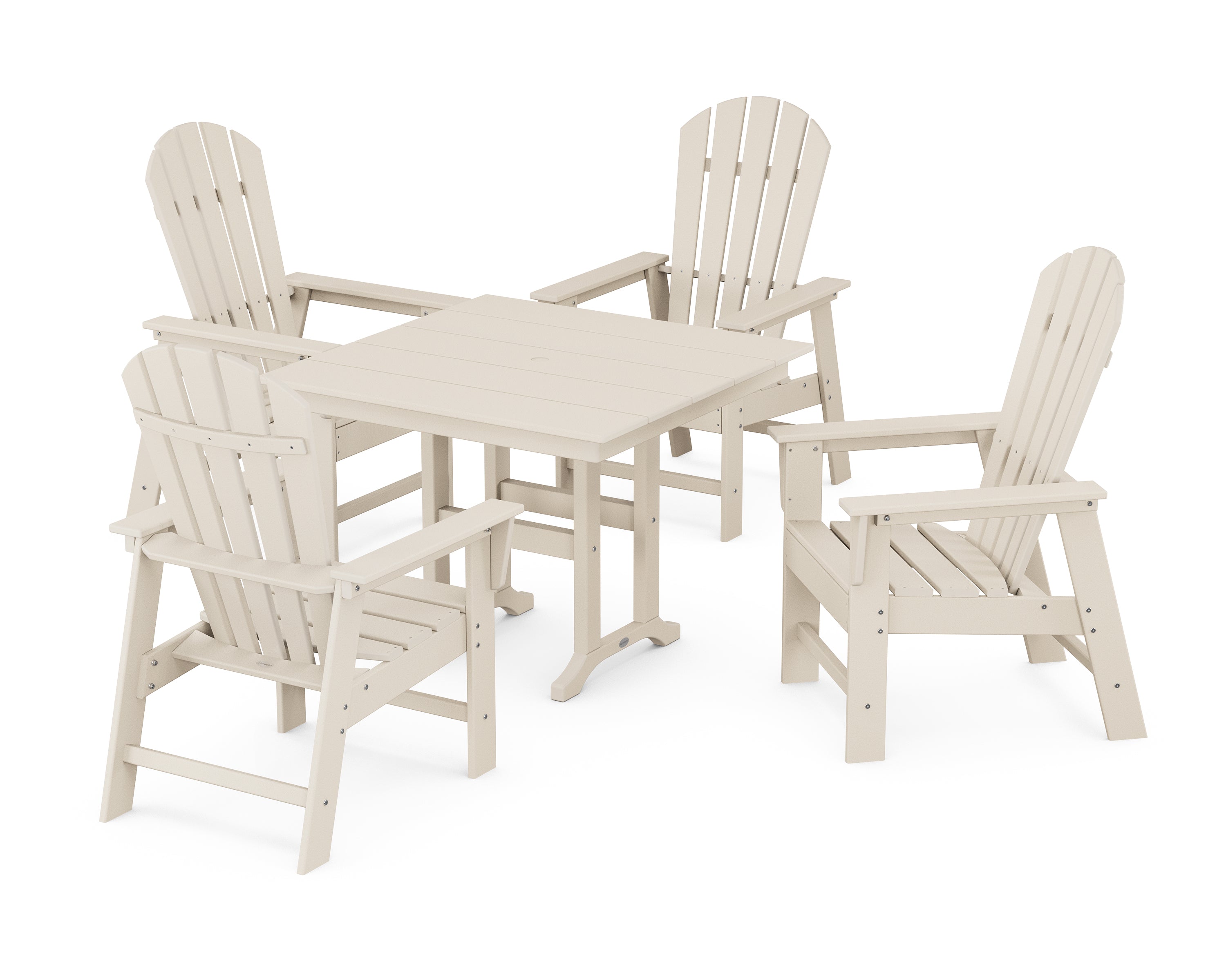 POLYWOOD® South Beach 5-Piece Farmhouse Dining Set in Sand