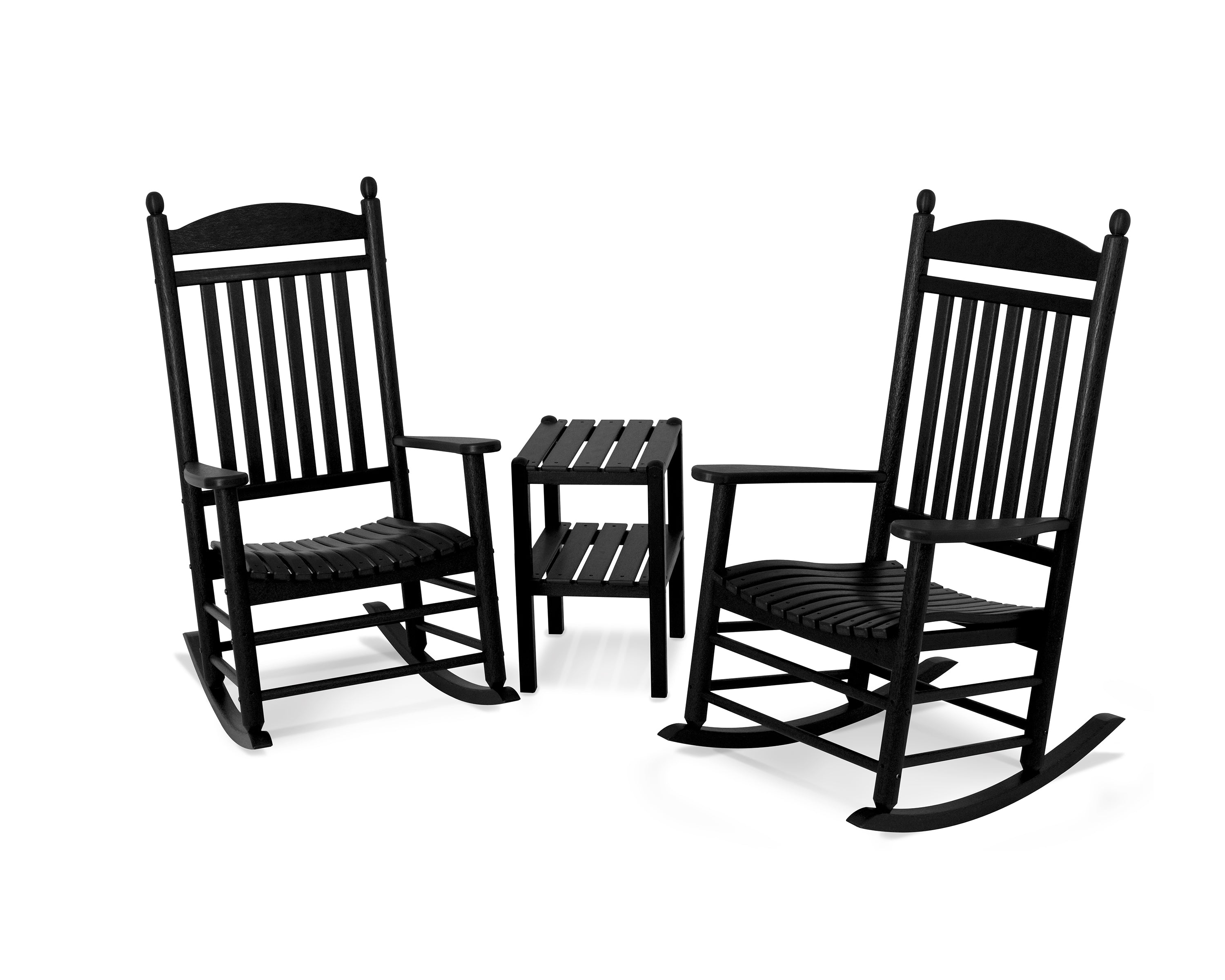 POLYWOOD® Jefferson 3-Piece Rocker Set in Black
