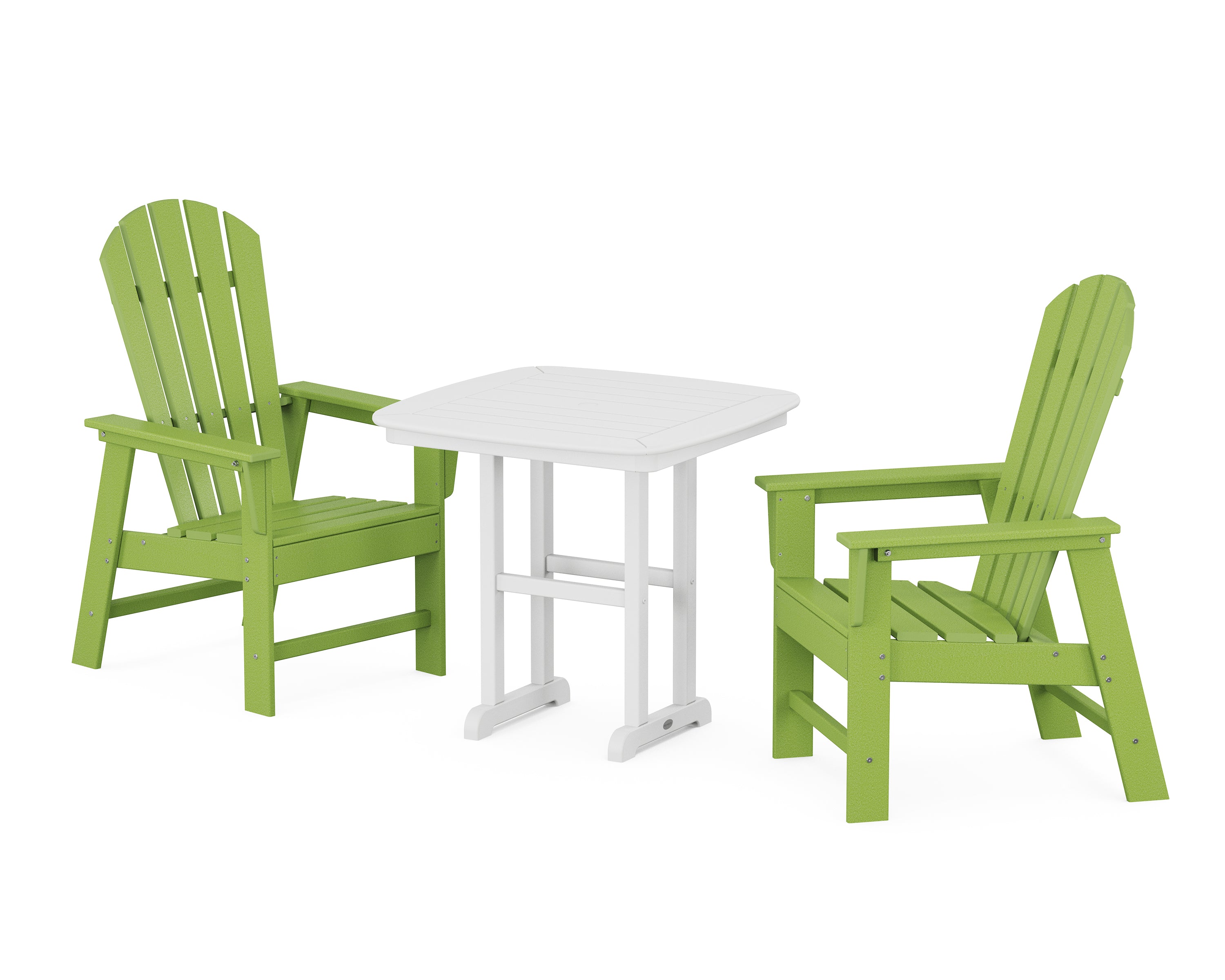 POLYWOOD South Beach 3-Piece Dining Set in Lime / White