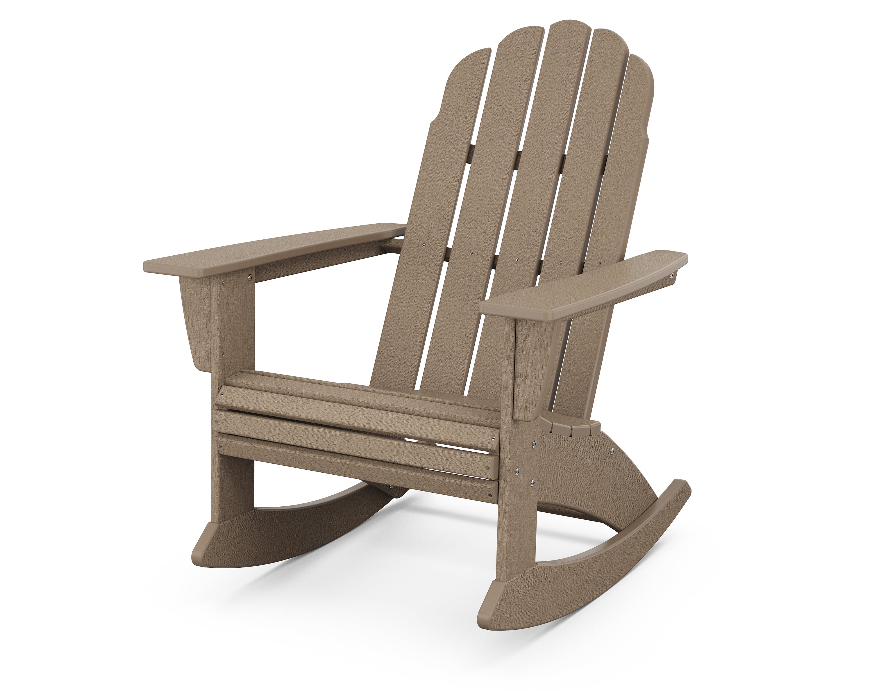 POLYWOOD Vineyard Curveback Adirondack Rocking Chair in Vintage Sahara