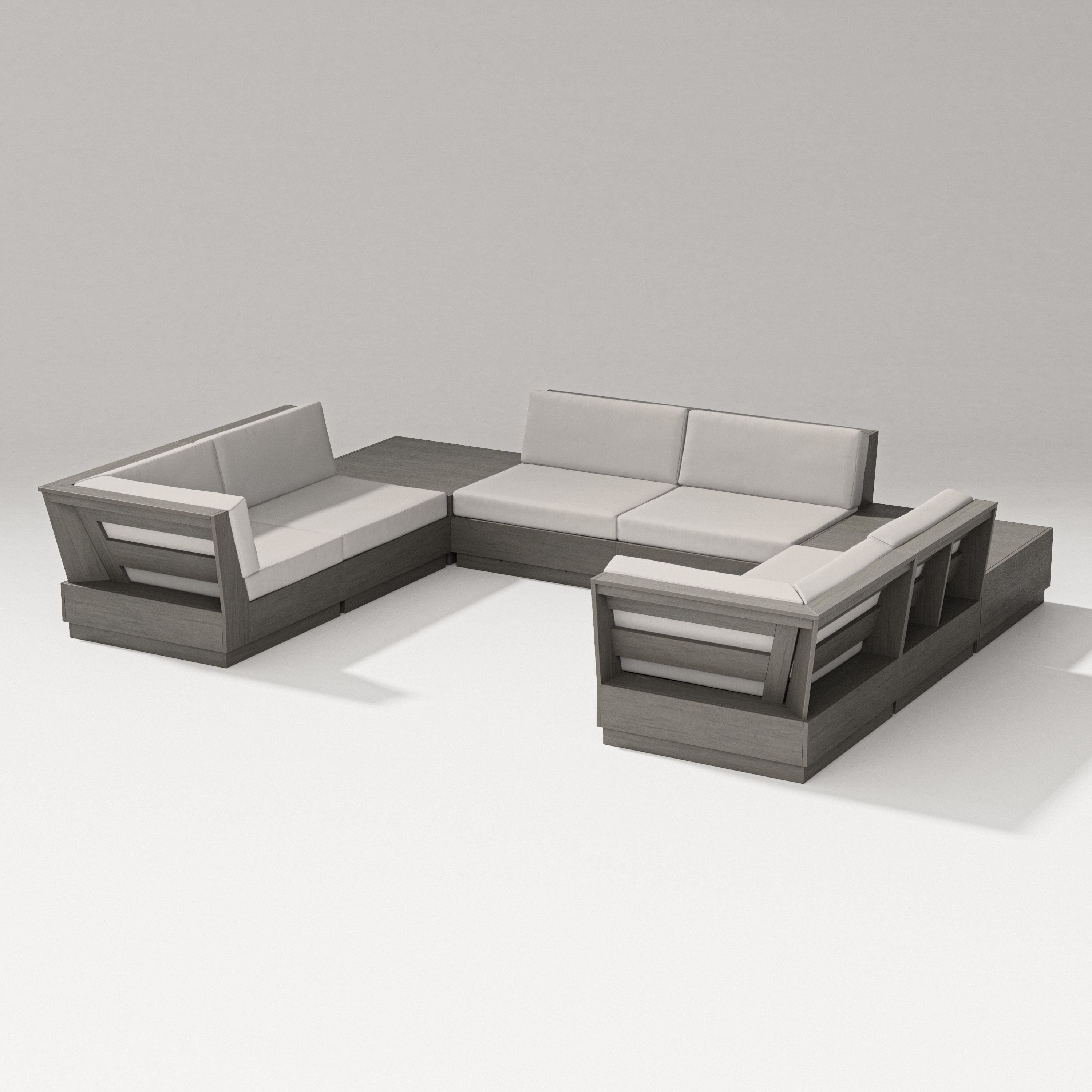 PW Designer Series Elevate 8-Piece U-Shaped Sectional in Driftwood / Cast Ash