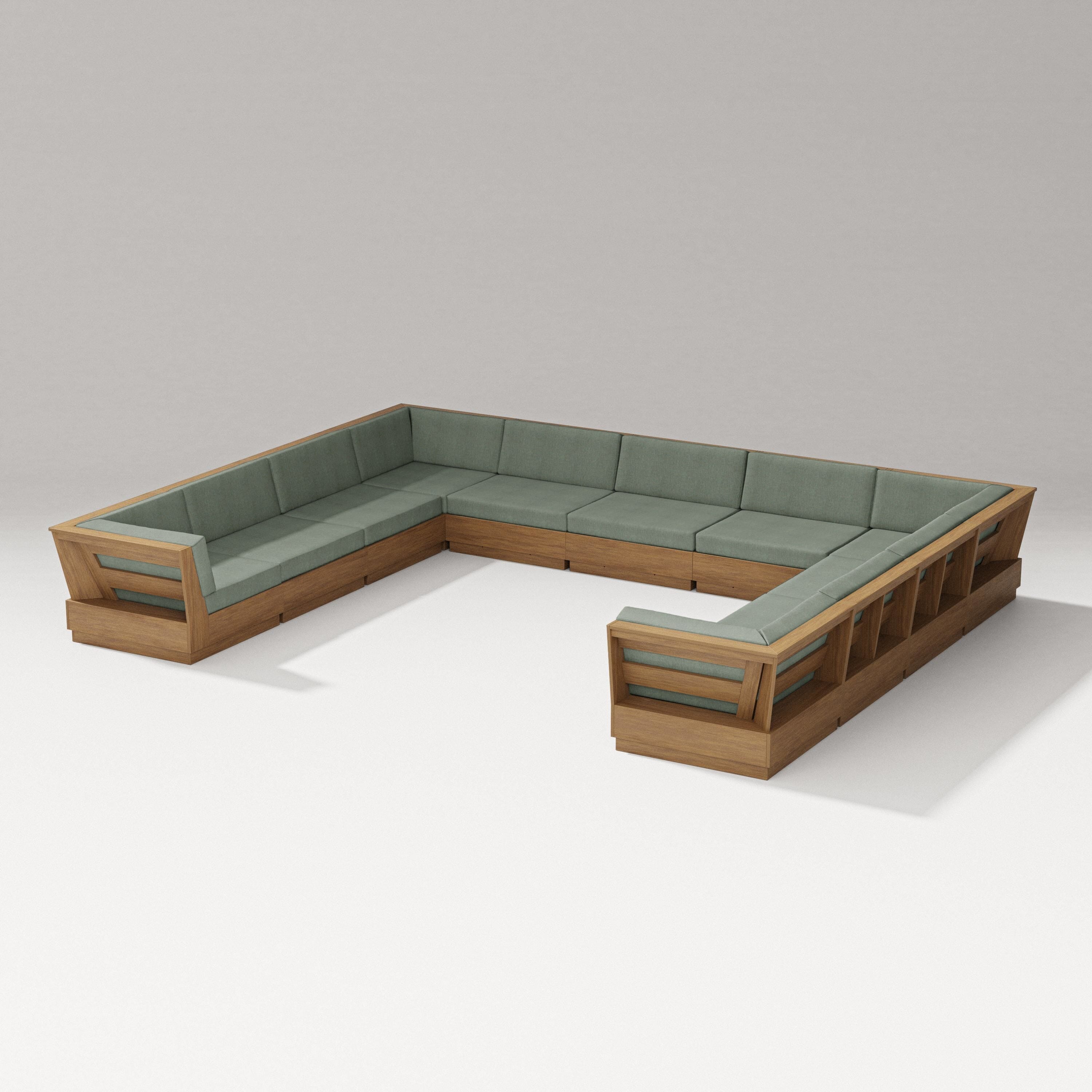 PW Designer Series Elevate Large U-Shaped Sectional in Natural / Cast Sage