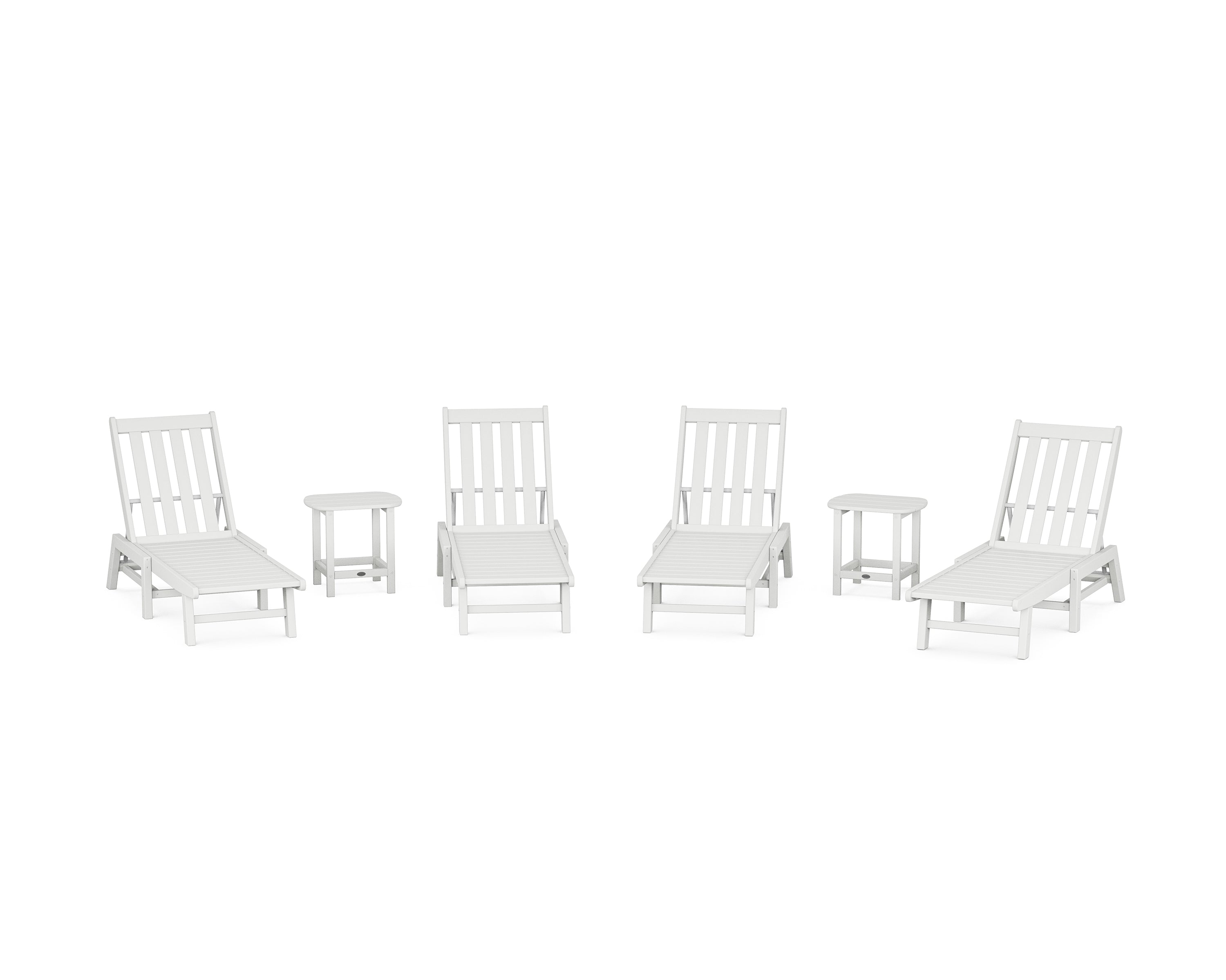 POLYWOOD Vineyard 6-Piece Chaise Set in White