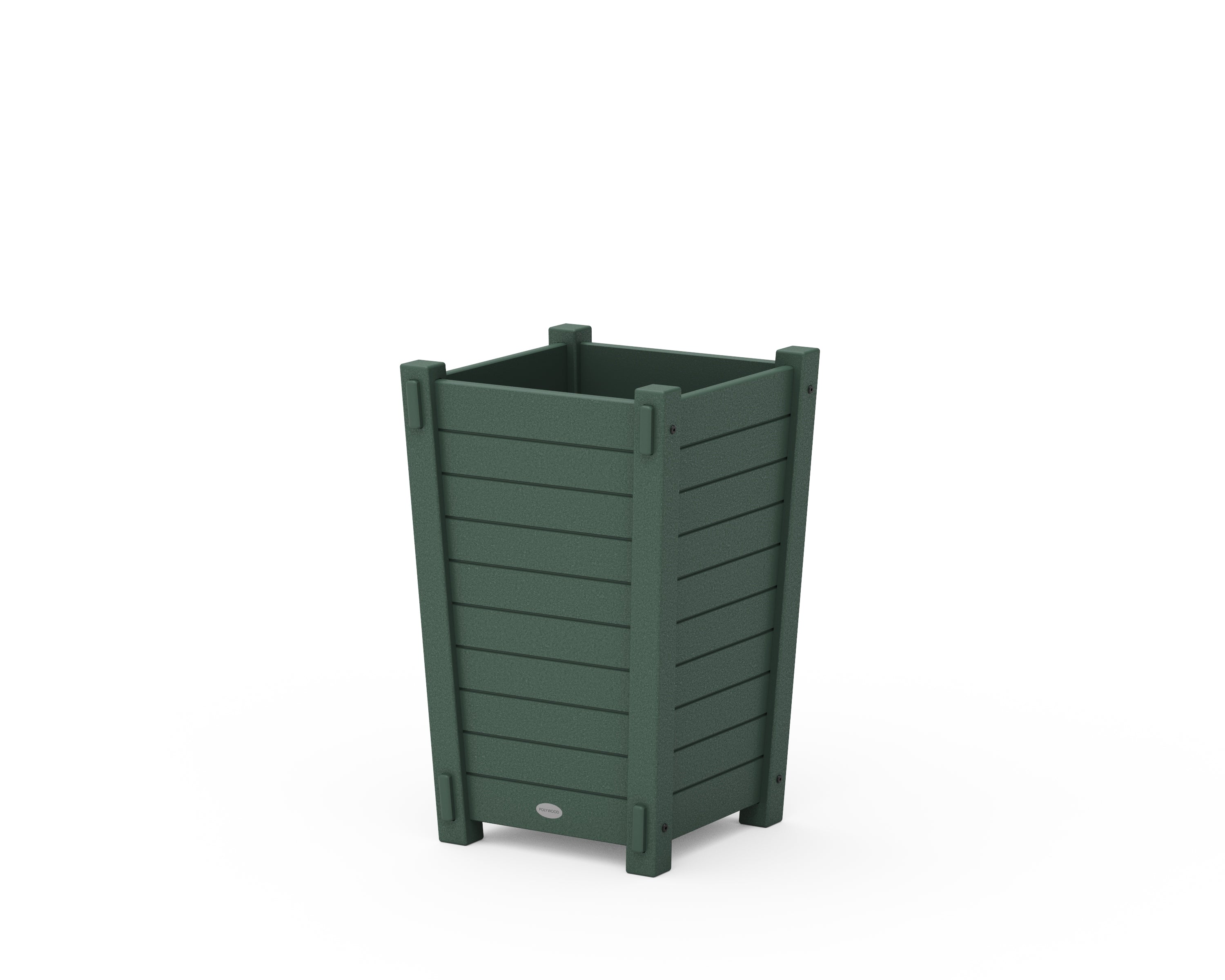 POLYWOOD Nautical Tapered Square Short Planter Box in Green