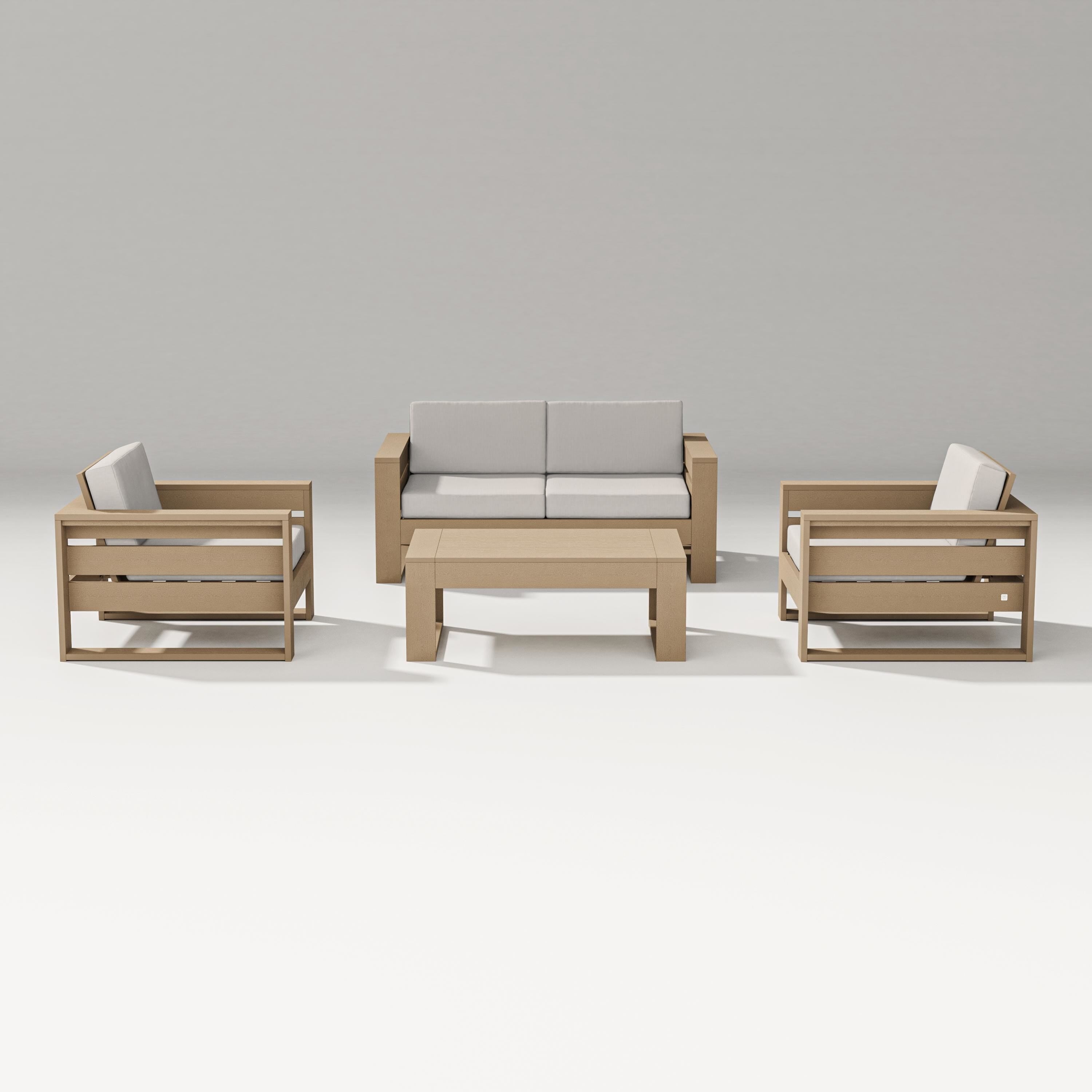 PW Designer Series Latitude 4-Piece Lounge Loveseat Set in Vintage Sahara / Cast Ash