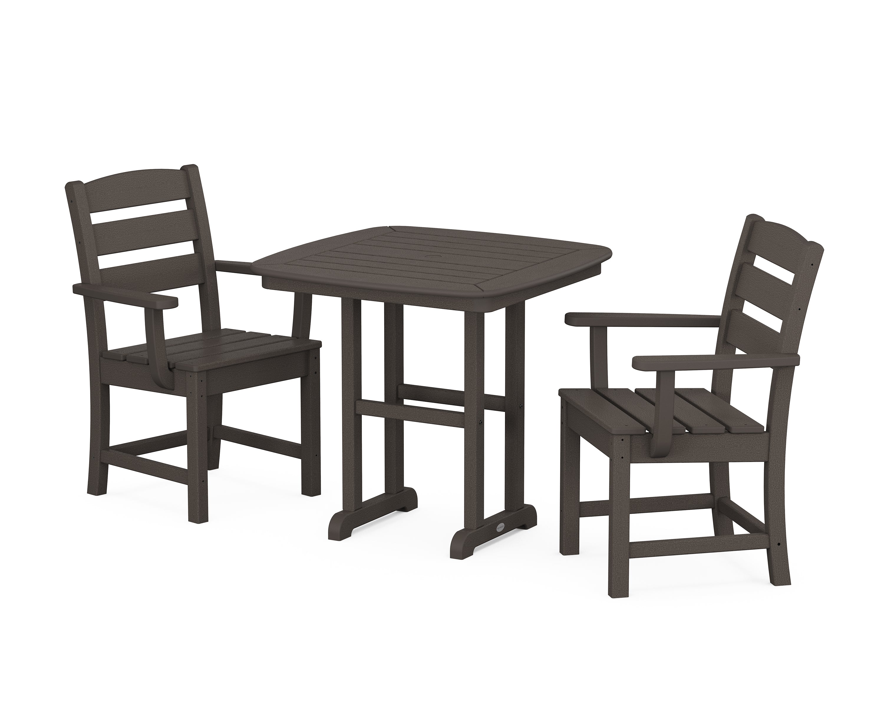 POLYWOOD® Lakeside 3-Piece Dining Set in Vintage Coffee