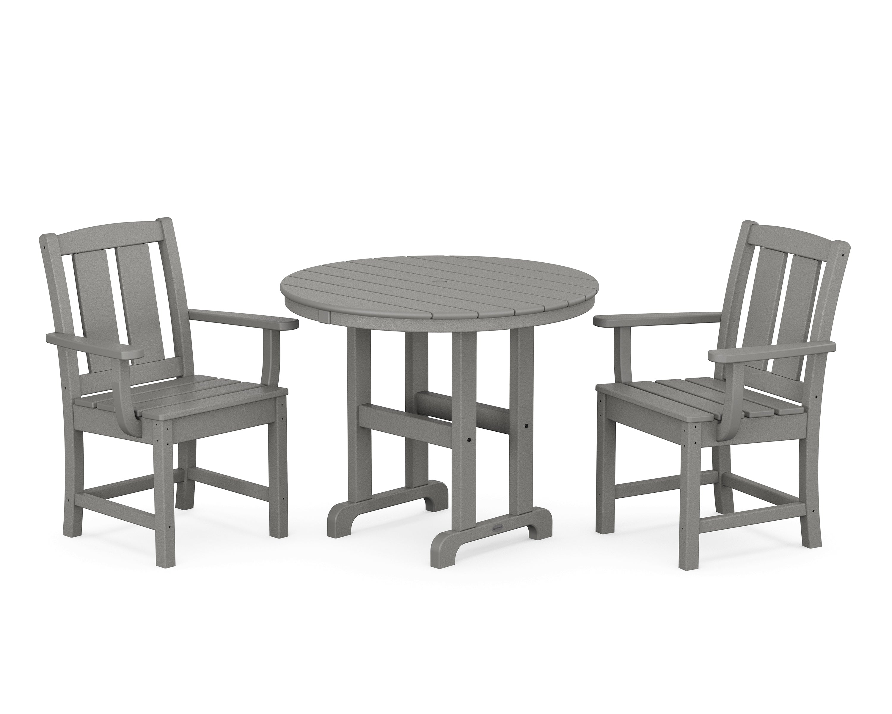 POLYWOOD® Mission 3-Piece Farmhouse Dining Set in Slate Grey