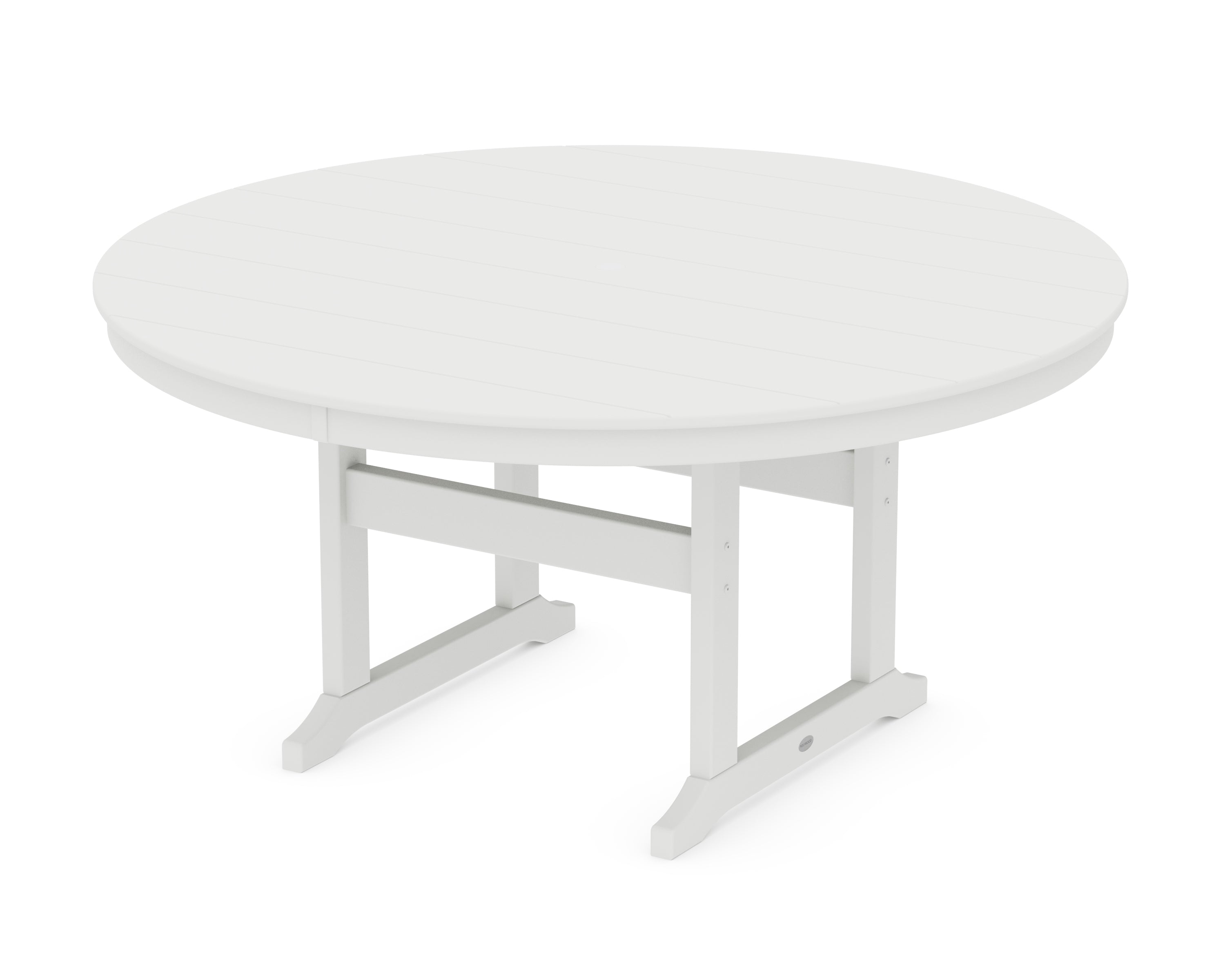 POLYWOOD 60” Round Farmhouse Dining Table in White
