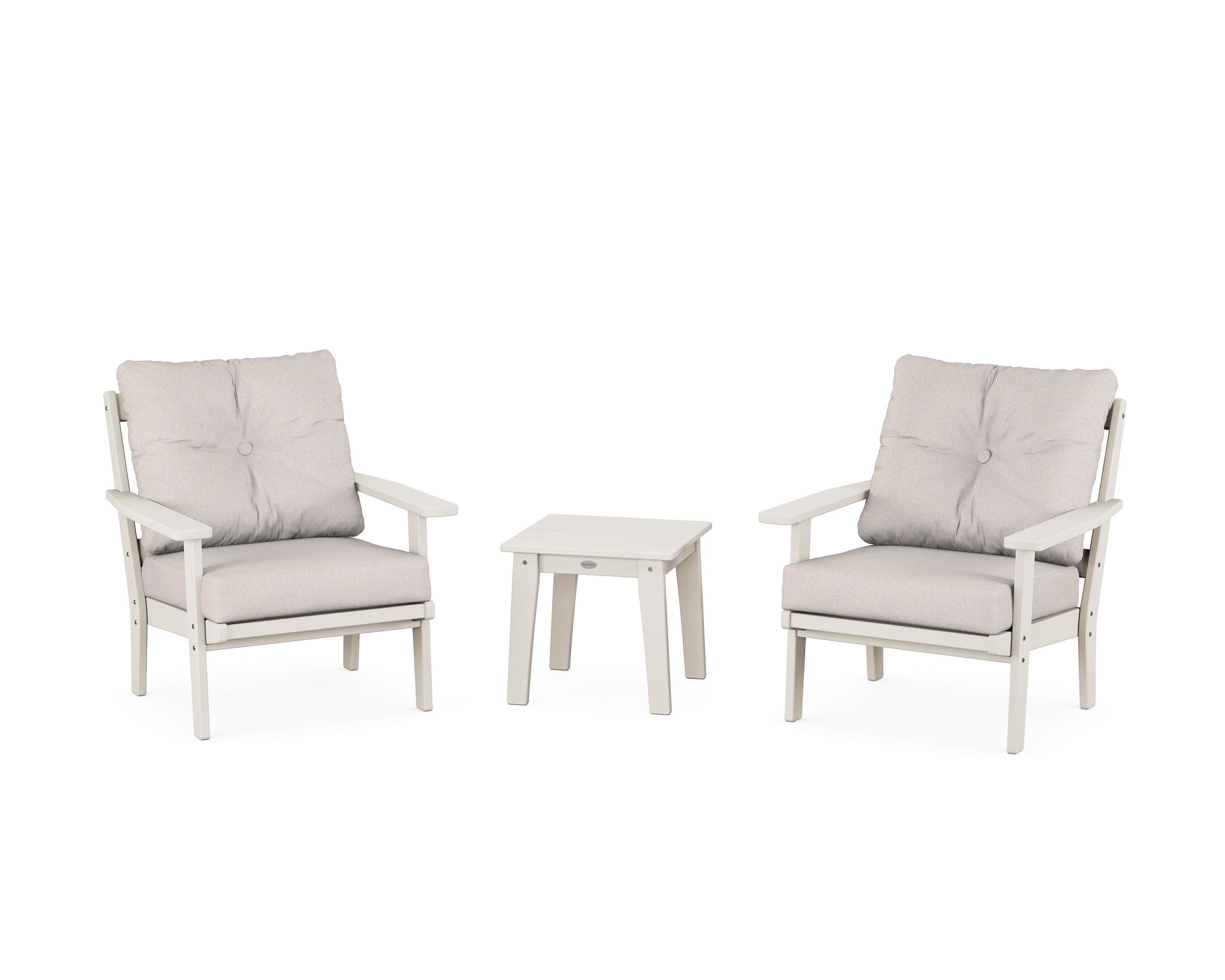POLYWOOD Prairie 3-Piece Deep Seating Set in Sand / Dune Burlap