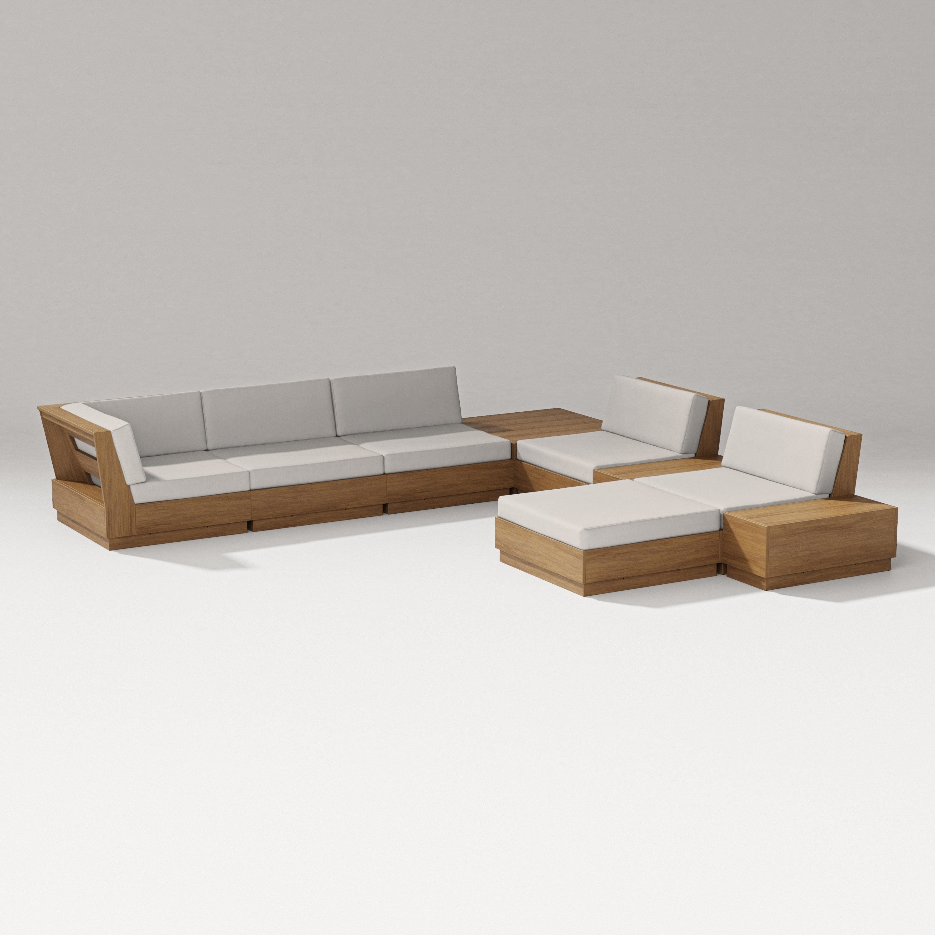 PW Designer Series Elevate 9-Piece Conversation Sectional in Natural / Cast Ash