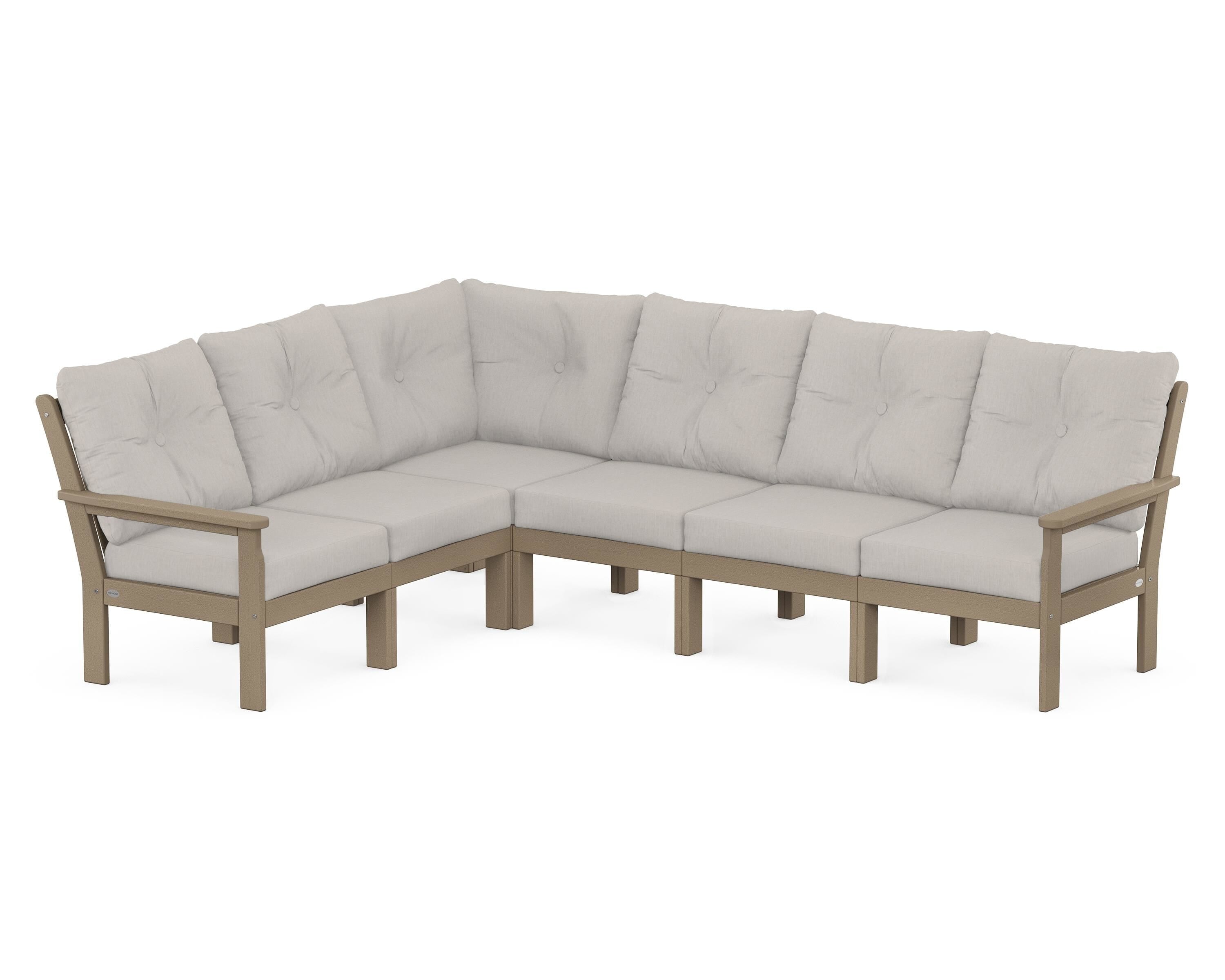 POLYWOOD Vineyard 6-Piece Sectional in Vintage Sahara / Cast Ash