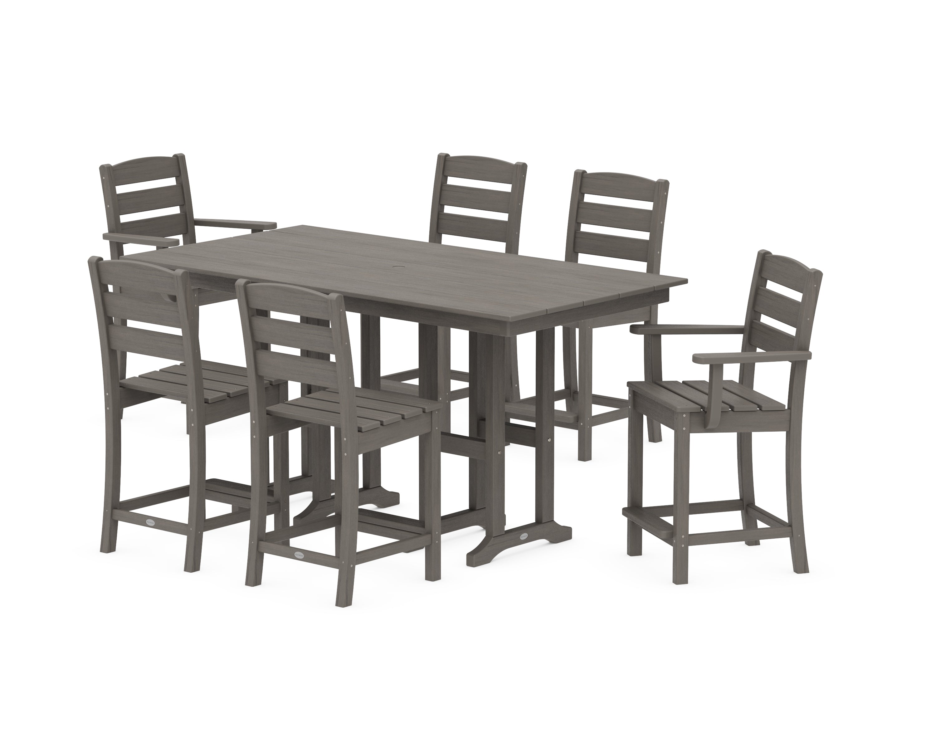POLYWOOD Lakeside 7-Piece Counter Set in Driftwood