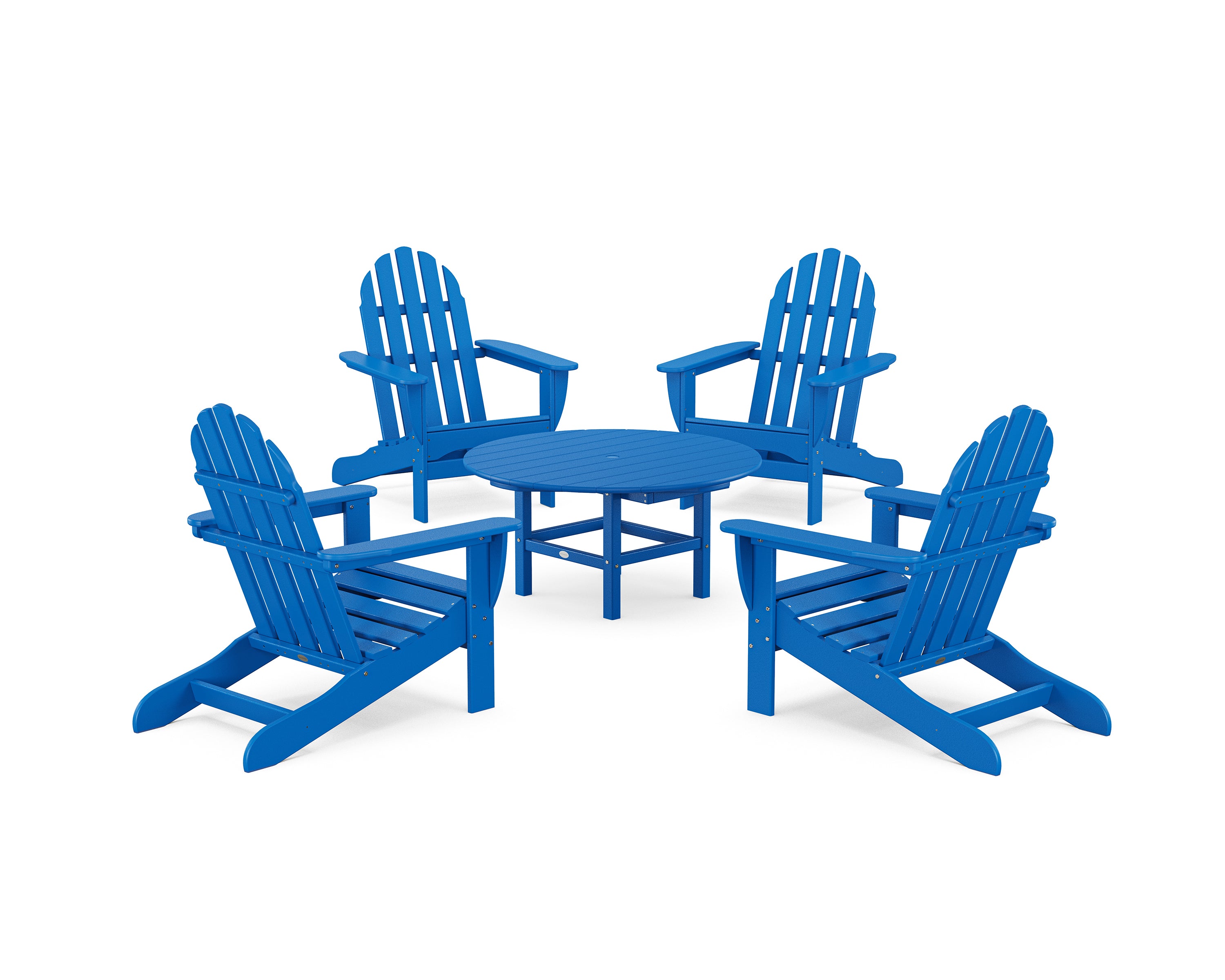 POLYWOOD Classic Adirondack 5-Piece Conversation Set in Pacific Blue
