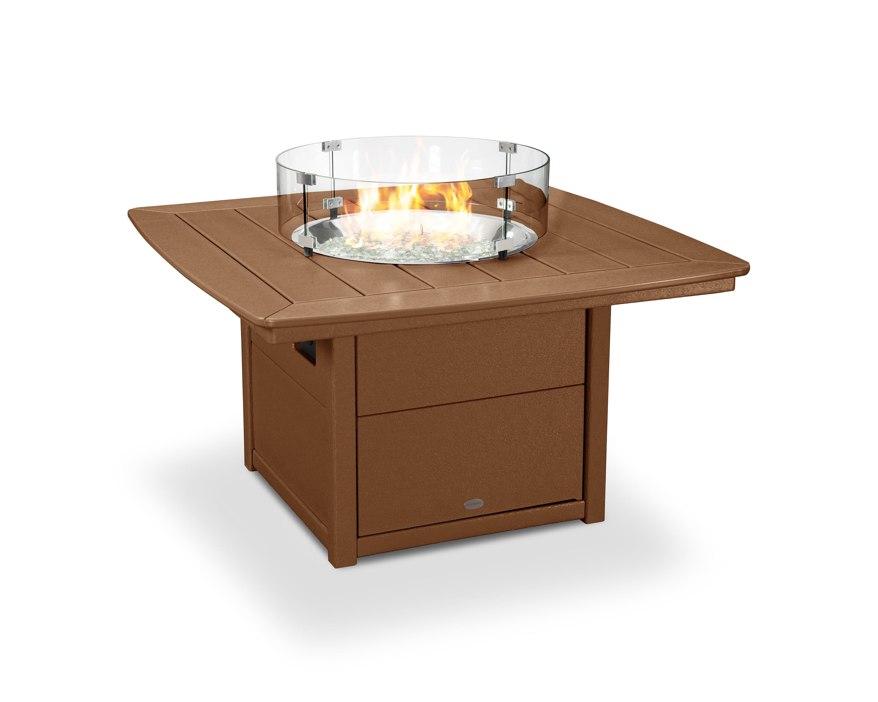 POLYWOOD® Nautical 42" Fire Pit Table in Teak