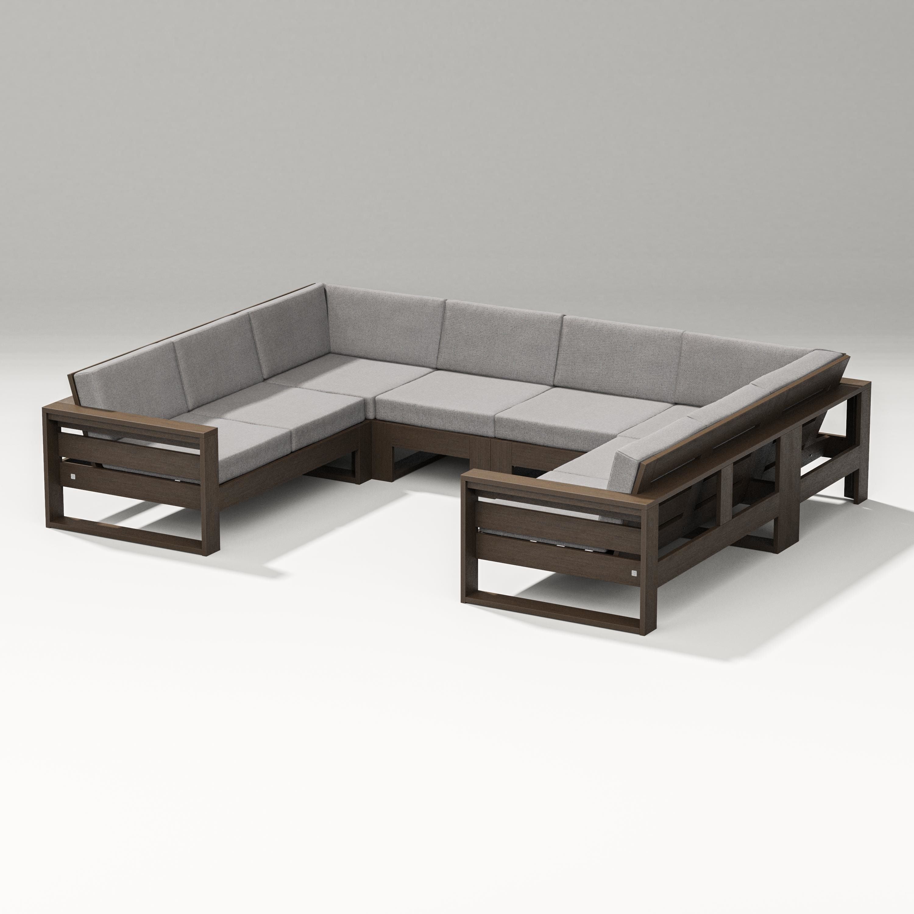 PW Designer Series Latitude U-Shaped Sectional in Kona / Grey Mist