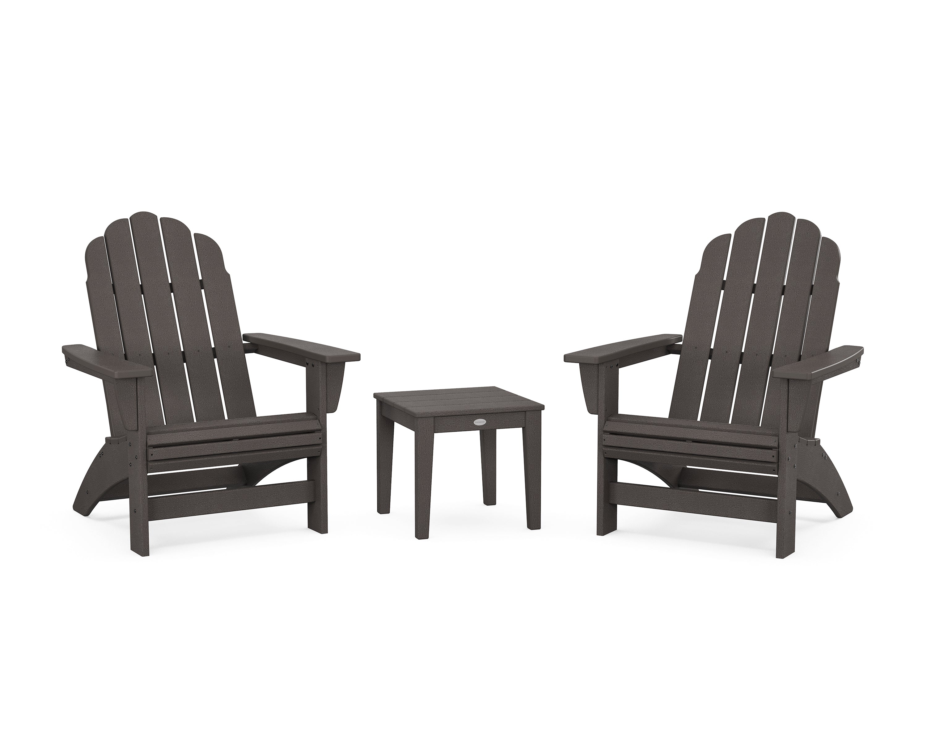 POLYWOOD 3-Piece Vineyard Grand Adirondack Set in Vintage Coffee