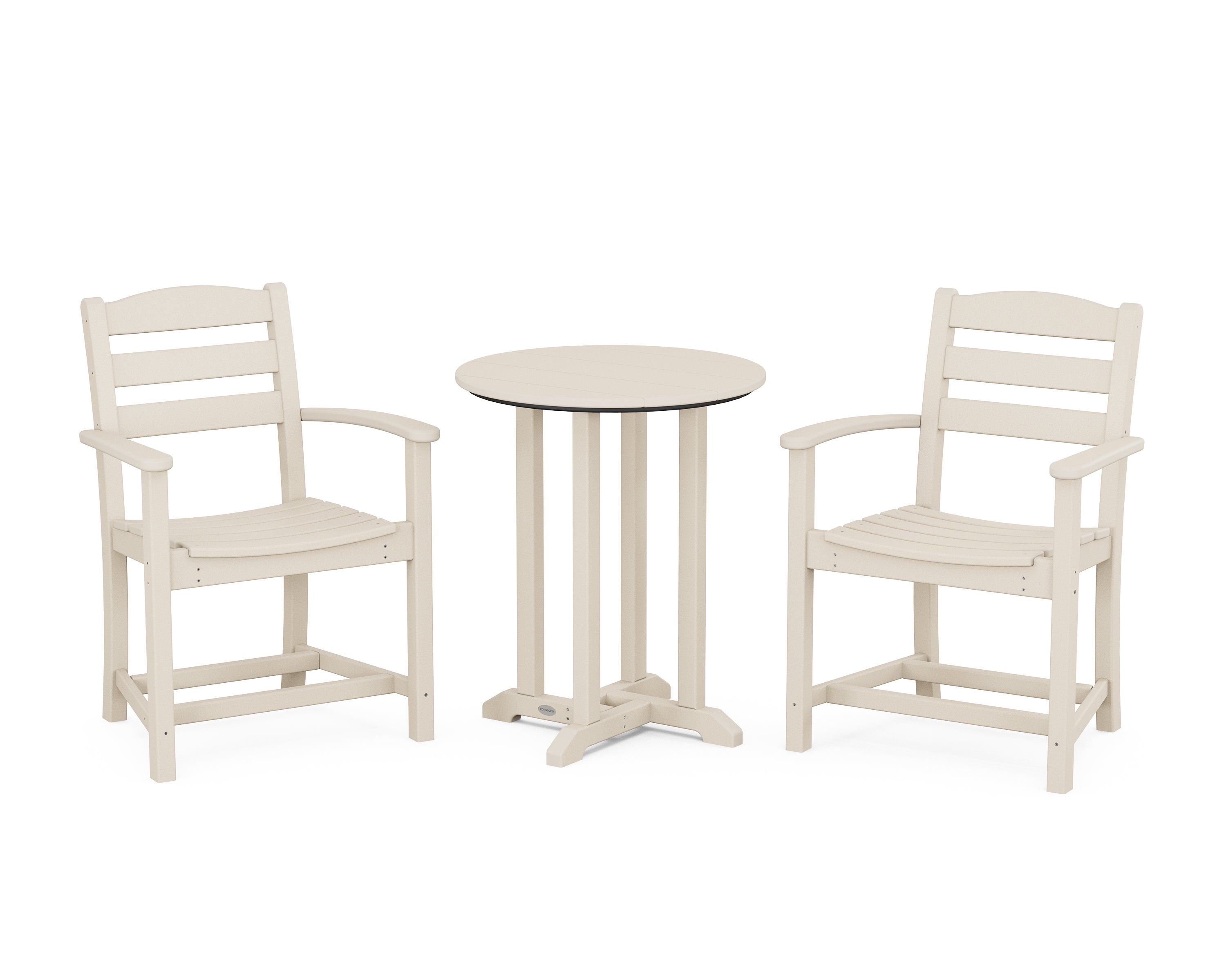 POLYWOOD La Casa Café 3-Piece Round Bistro Dining Set in Sand